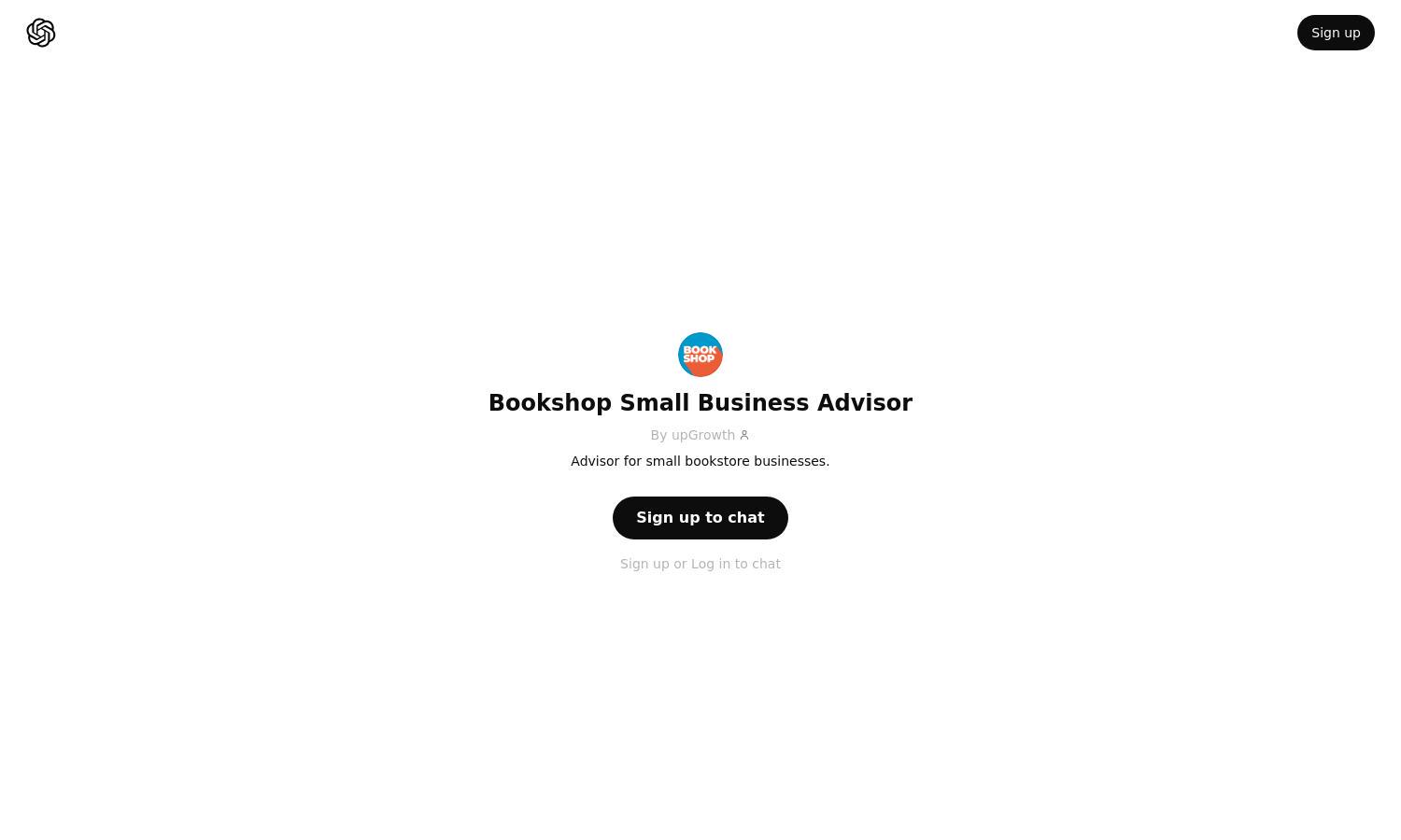 ChatGPT - Bookshop Small Business Advisor Website