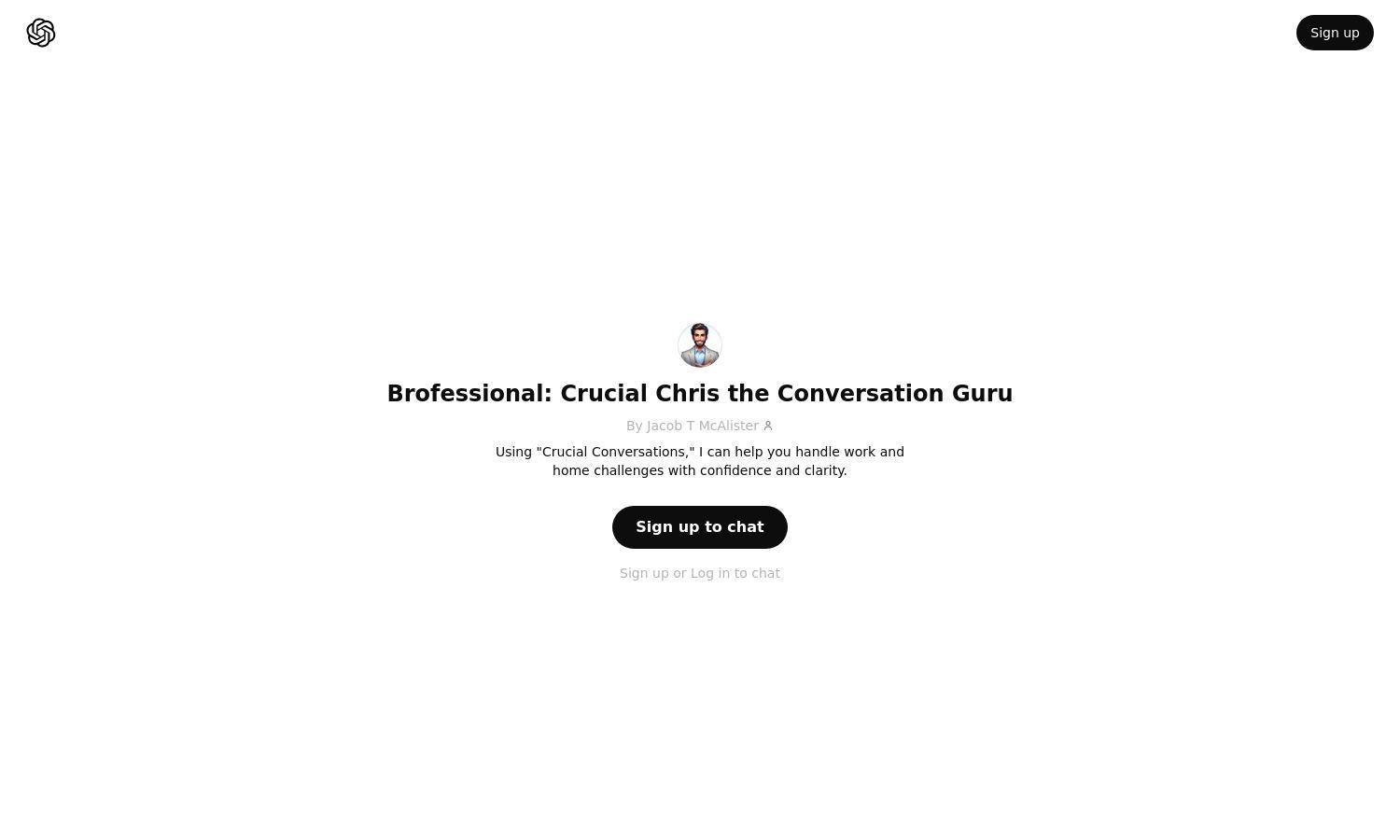 ChatGPT - Brofessional: Crucial Chris the Conversation Guru Website