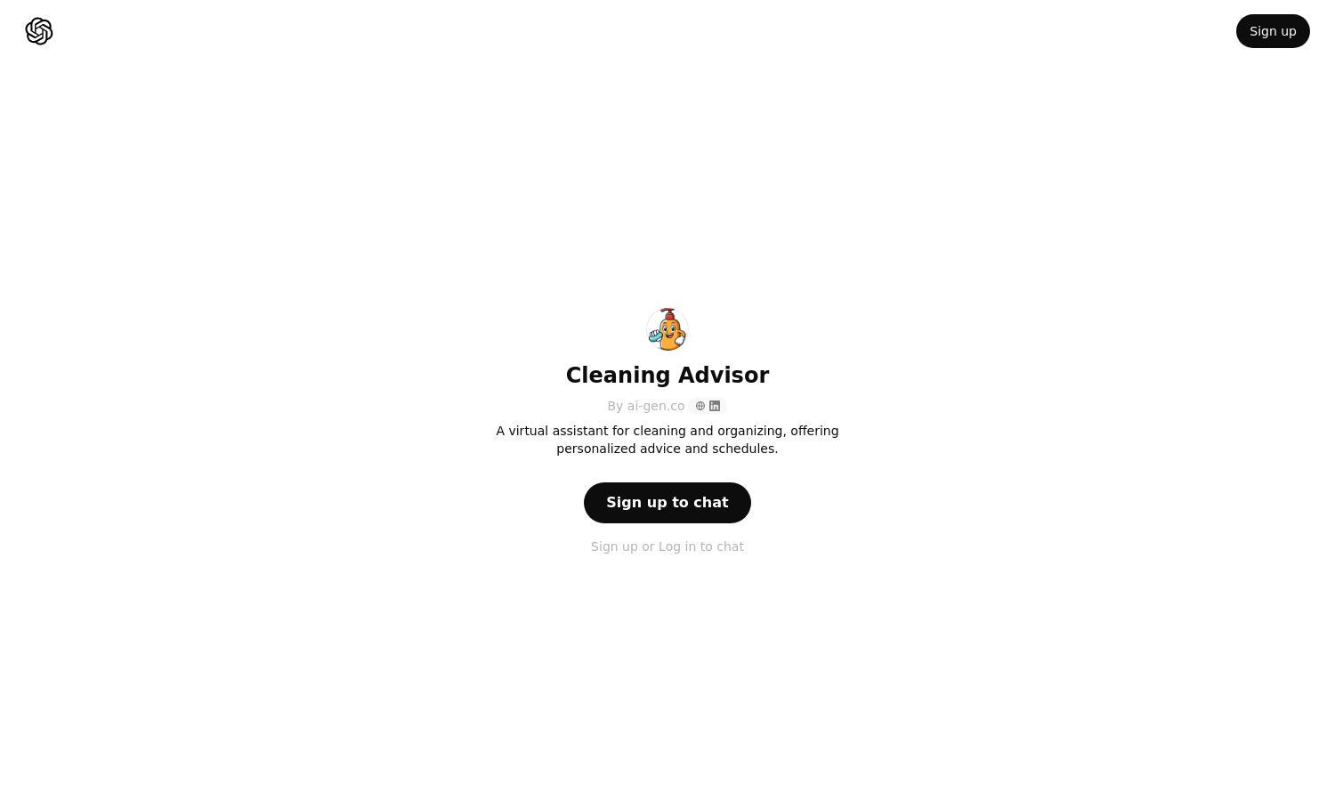 ChatGPT - Cleaning Advisor Website