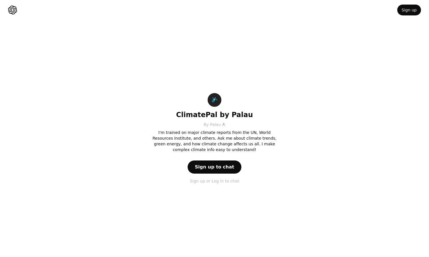 ChatGPT - ClimatePal by Palau Website