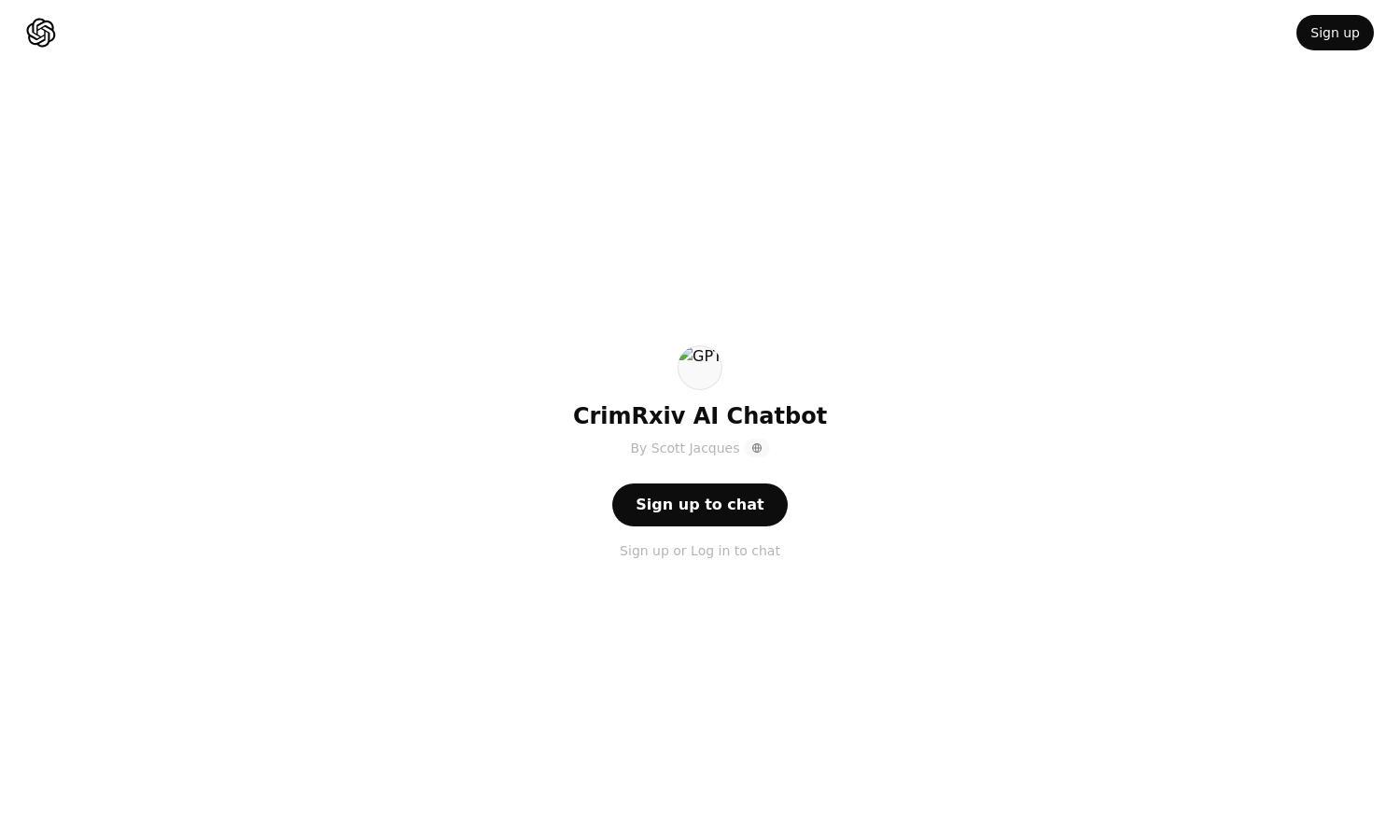 ChatGPT - CrimRxiv AI Chatbot Website