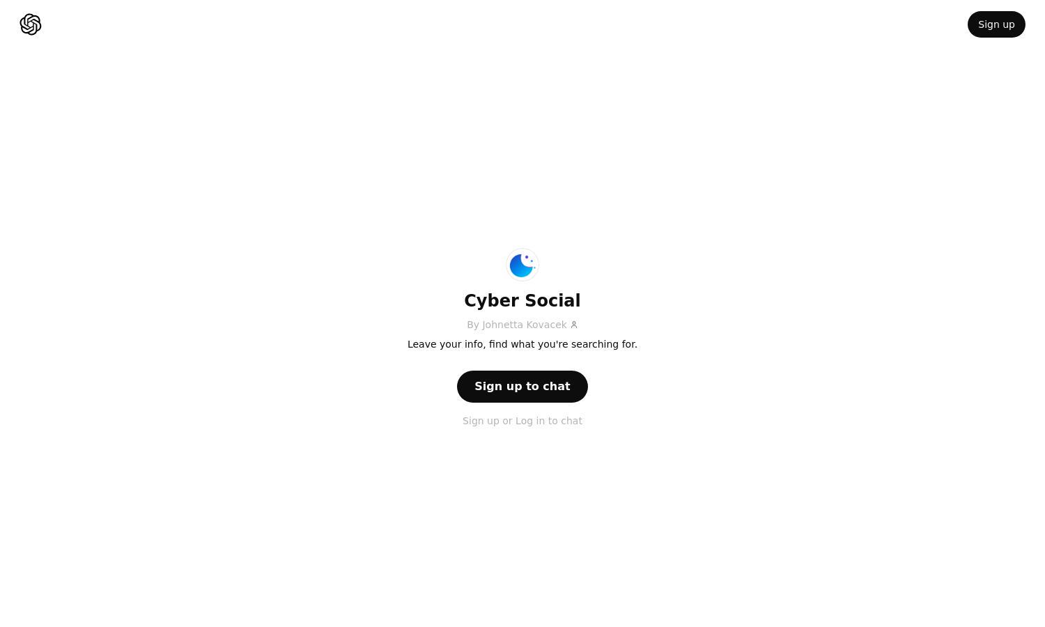 ChatGPT - Cyber Social Website