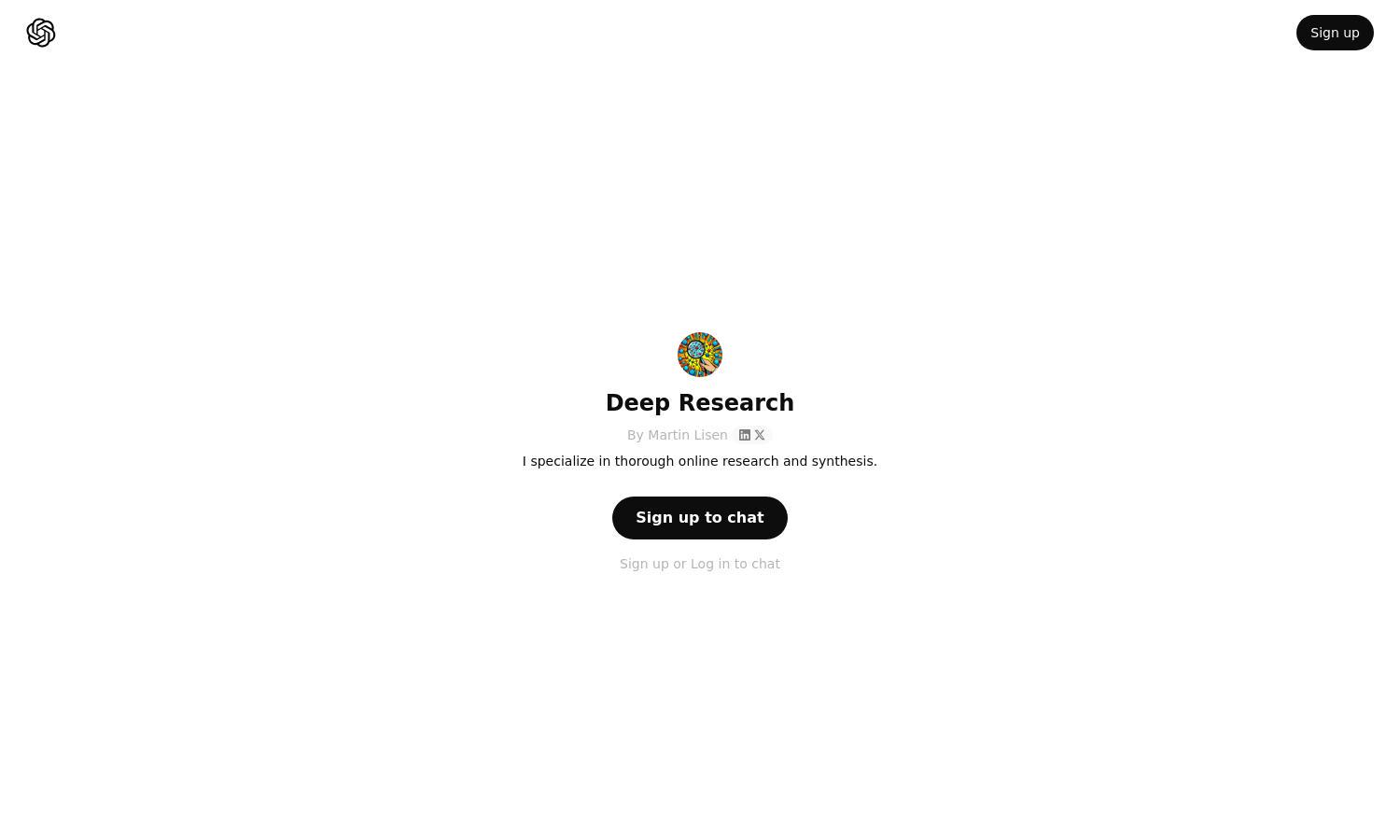 ChatGPT - Deep Research Website