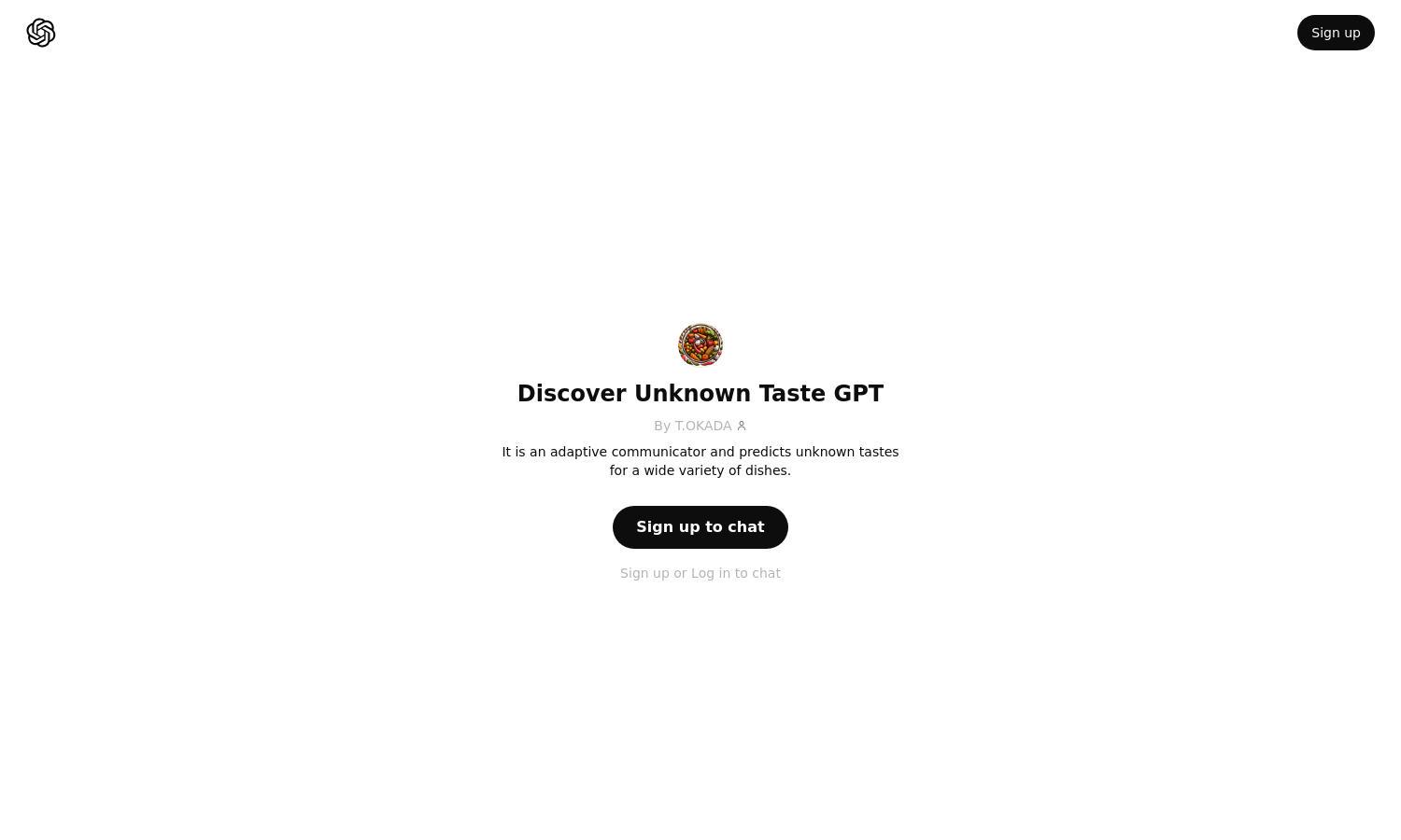 ChatGPT - Discover Unknown Taste GPT Website