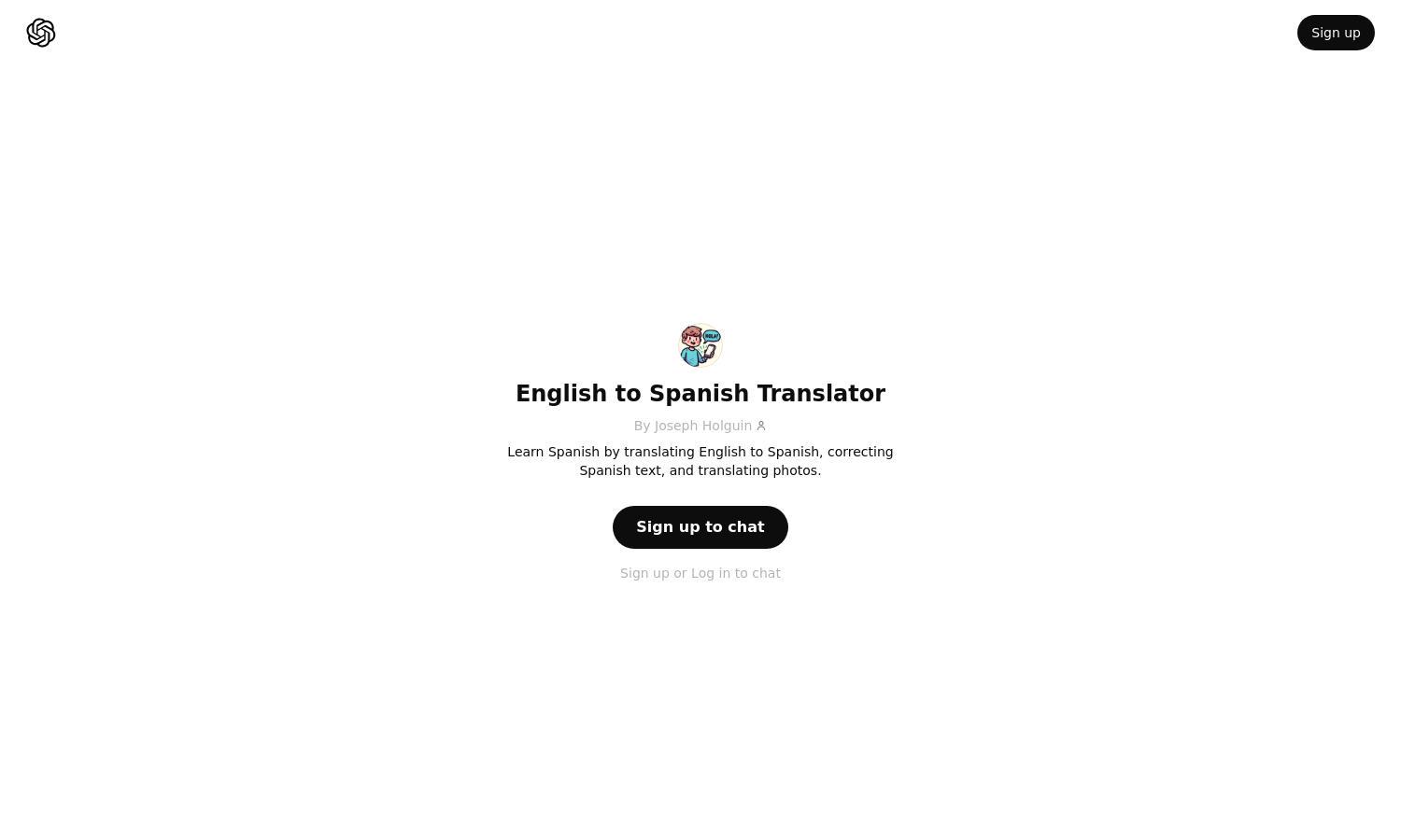 ChatGPT - English to Spanish Translator Website