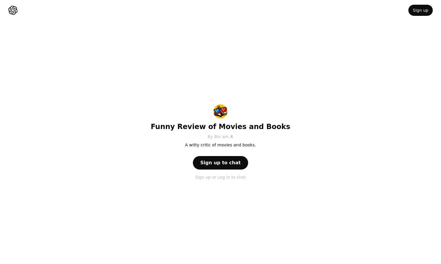 ChatGPT - Funny Review of Movies and Books Website