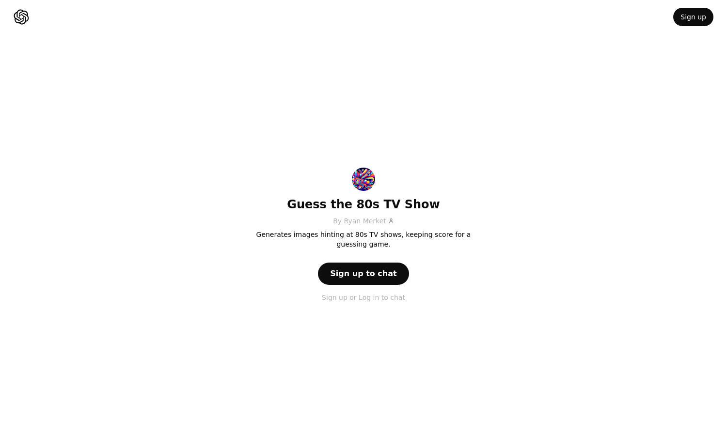 ChatGPT - Guess the 80s TV Show Website