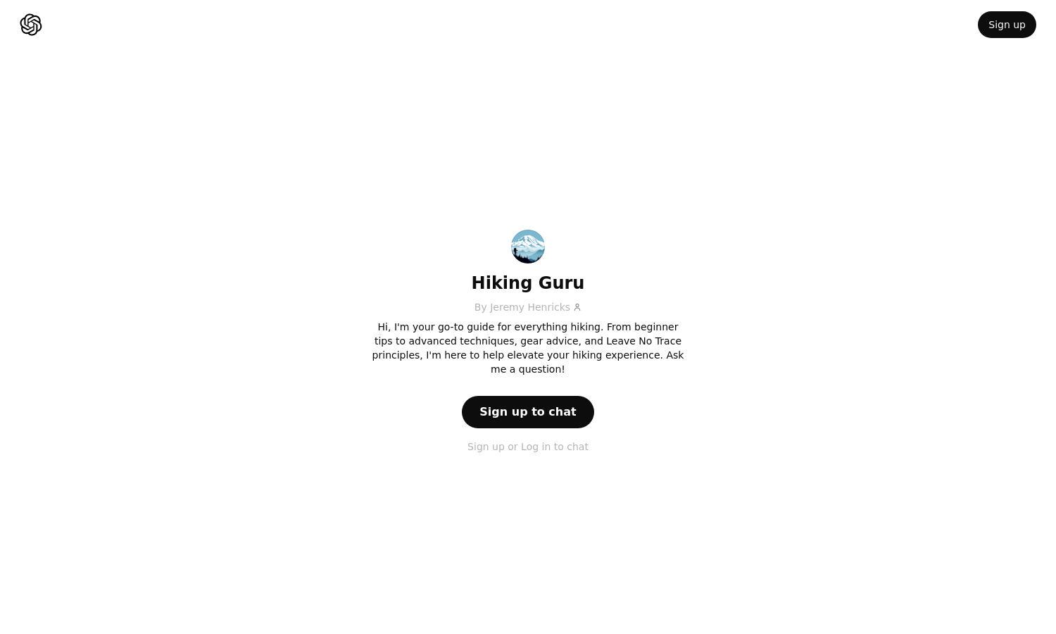 ChatGPT - Hiking Guru Website