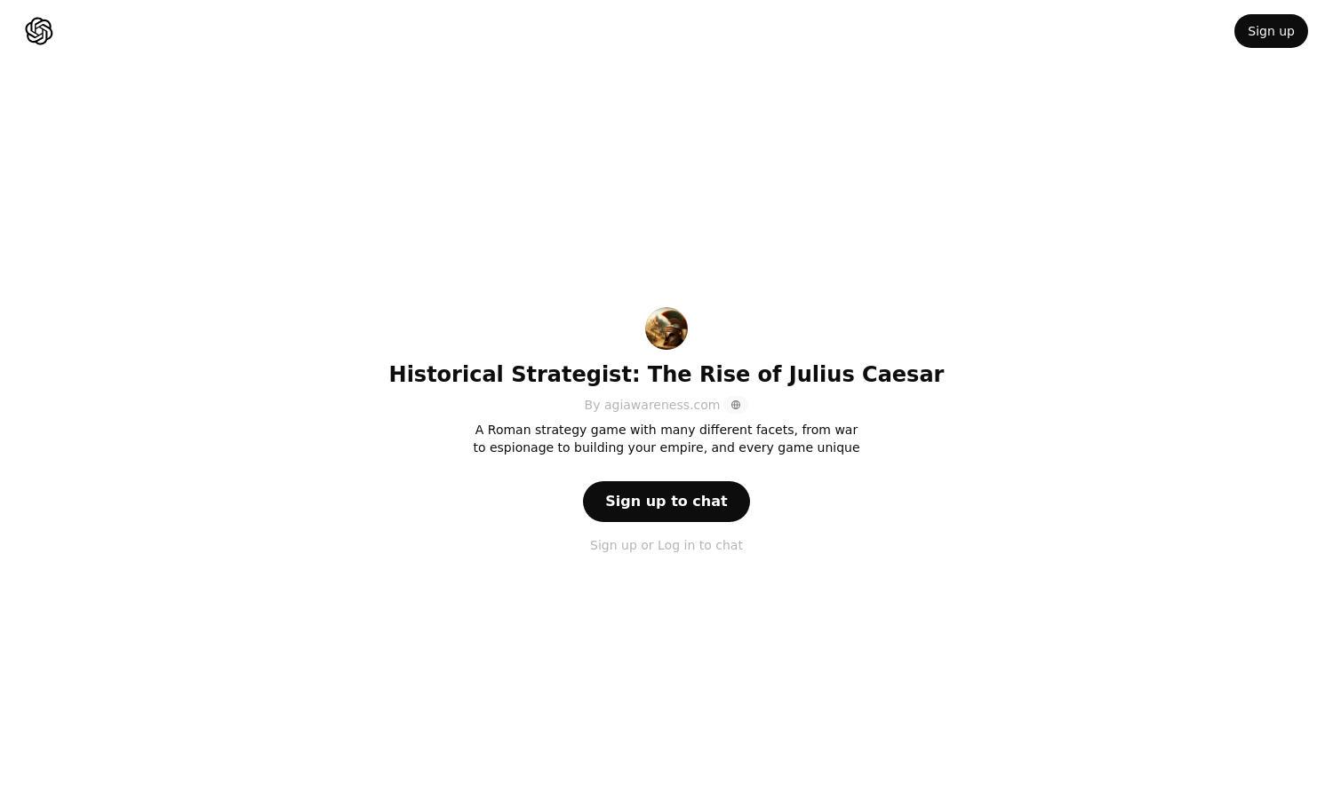 ChatGPT - Historical Strategist: The Rise of Julius Caesar Website