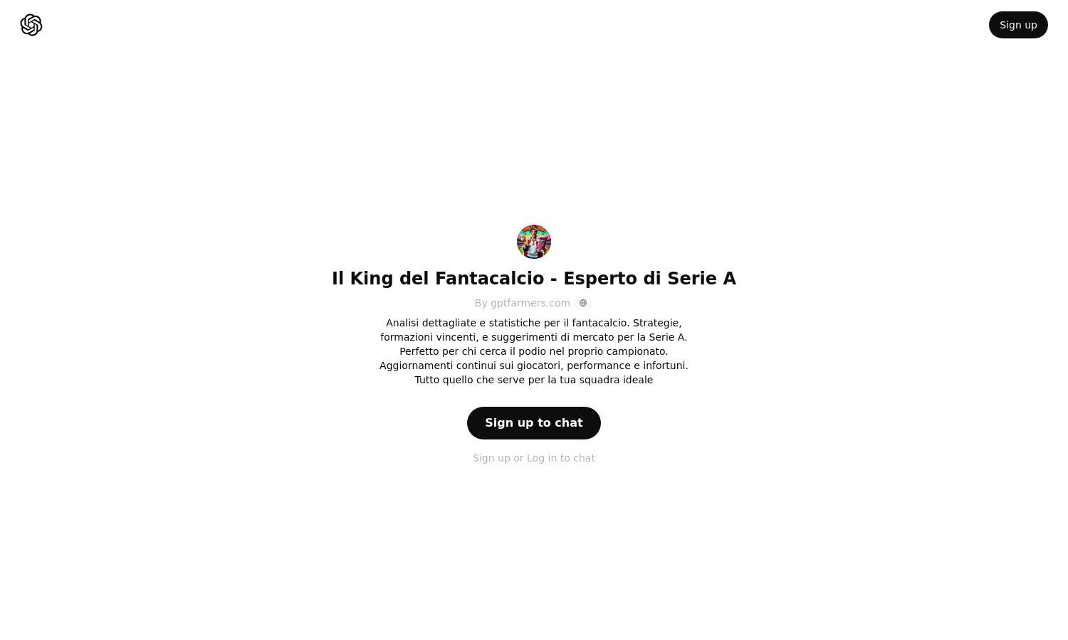 ChatGPT - Il King del Fantacalcio - Esperto di Serie A Website