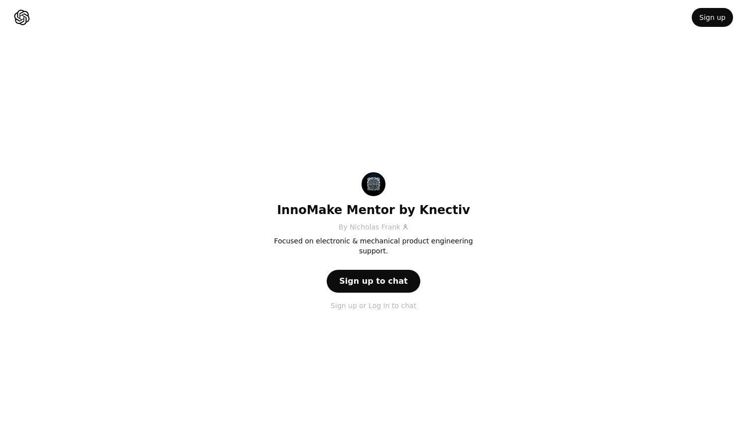 ChatGPT - InnoMake Mentor by Knectiv Website