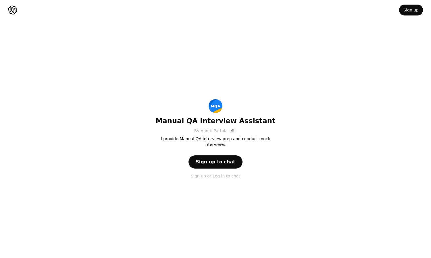 ChatGPT - Manual QA Interview Assistant Website