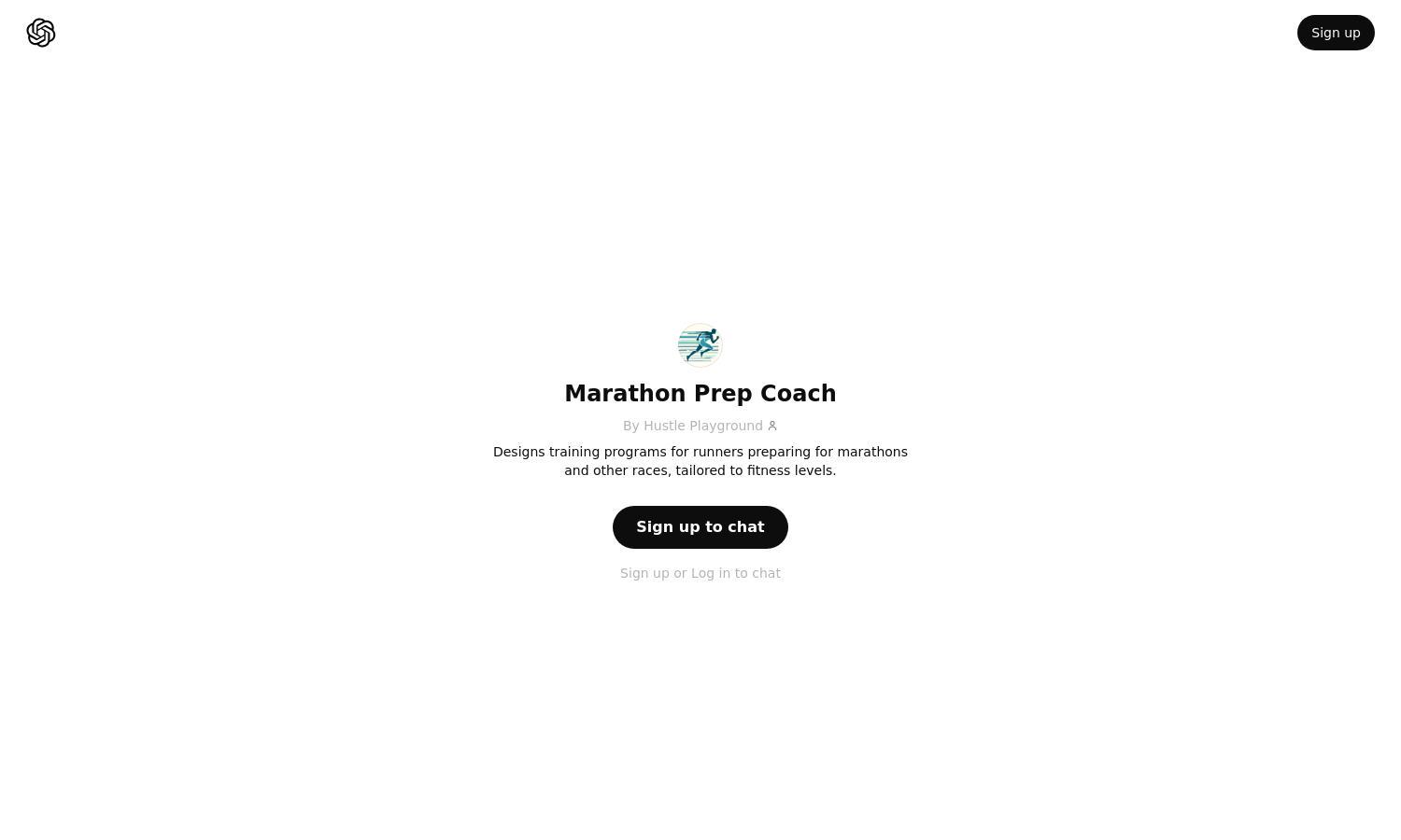 ChatGPT - Marathon Prep Coach Website