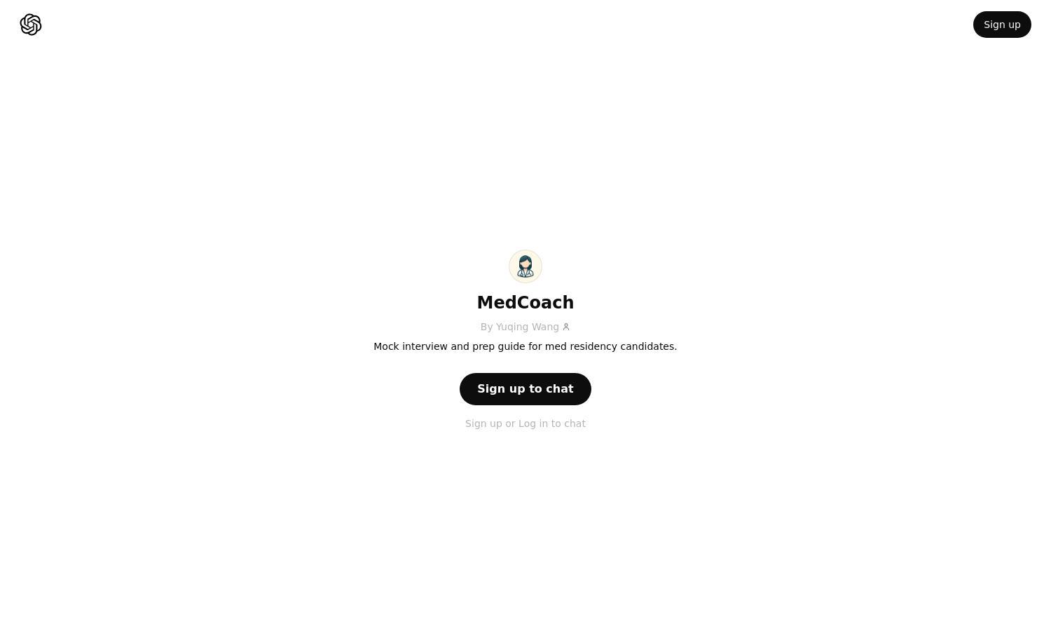 ChatGPT - MedCoach Website