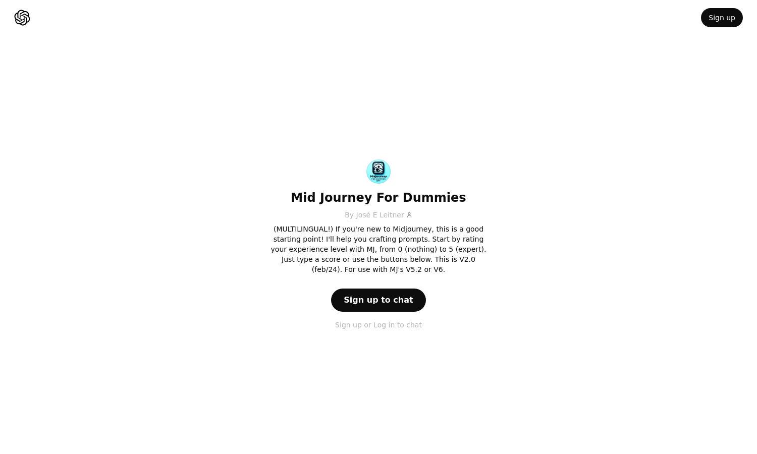 ChatGPT - Mid Journey For Dummies Website