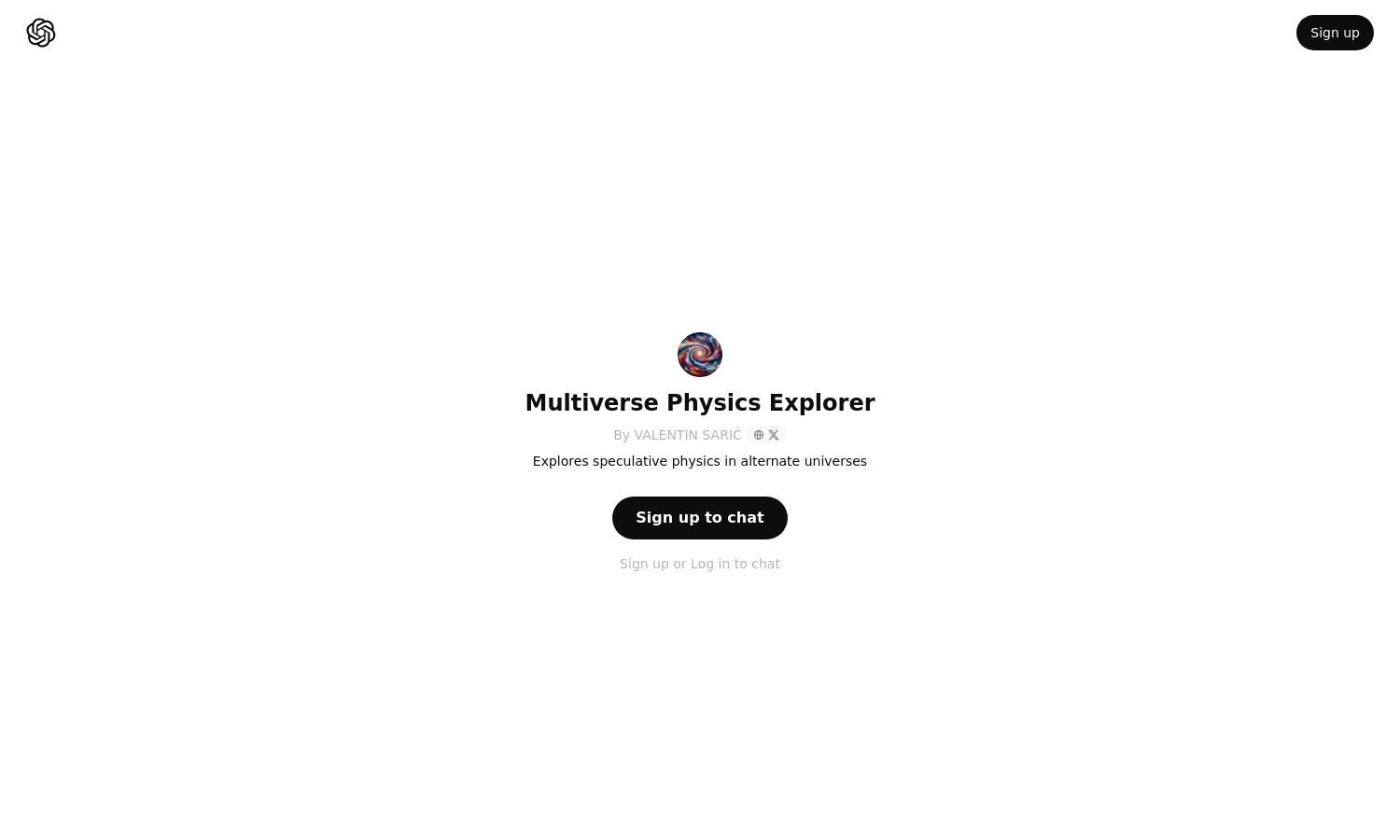 ChatGPT - Multiverse Physics Explorer Website