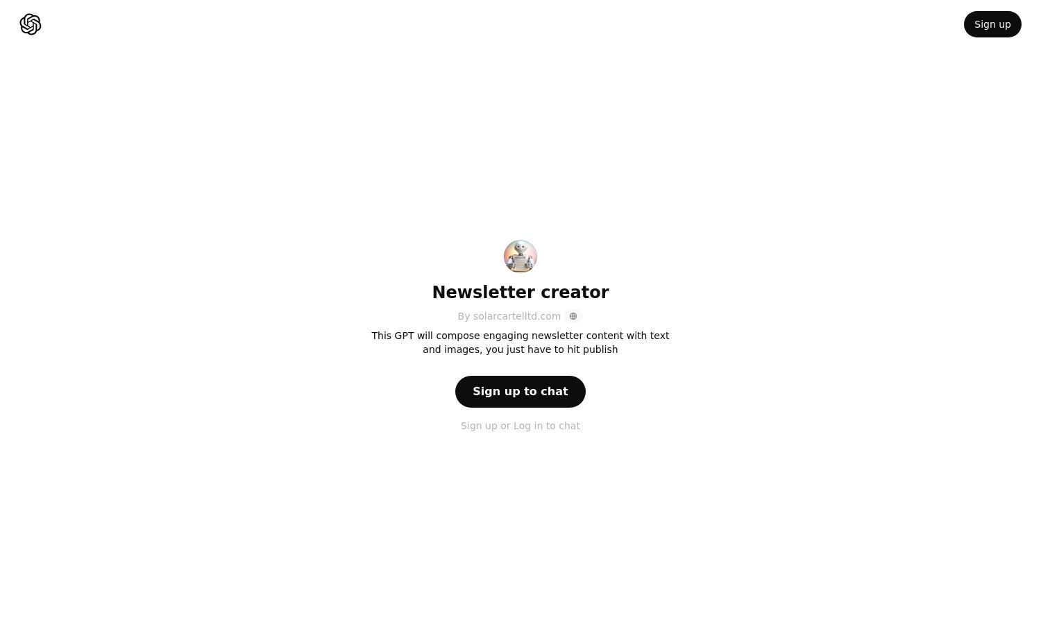 ChatGPT - Newsletter creator Website