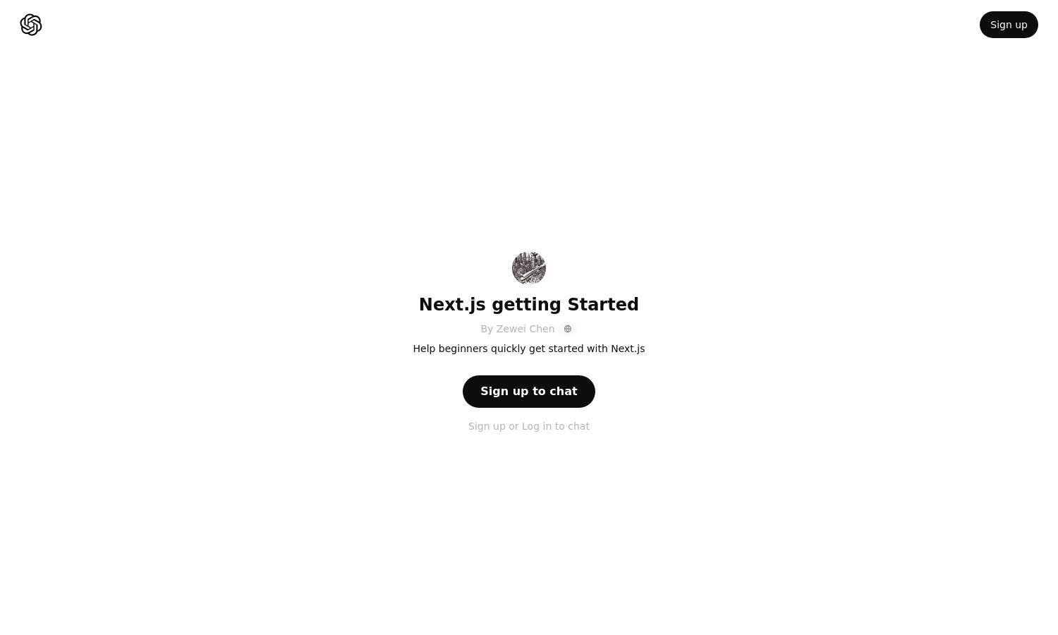 ChatGPT - Next.js getting Started Website