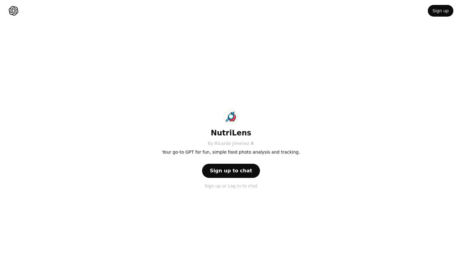 ChatGPT - NutriLens Website