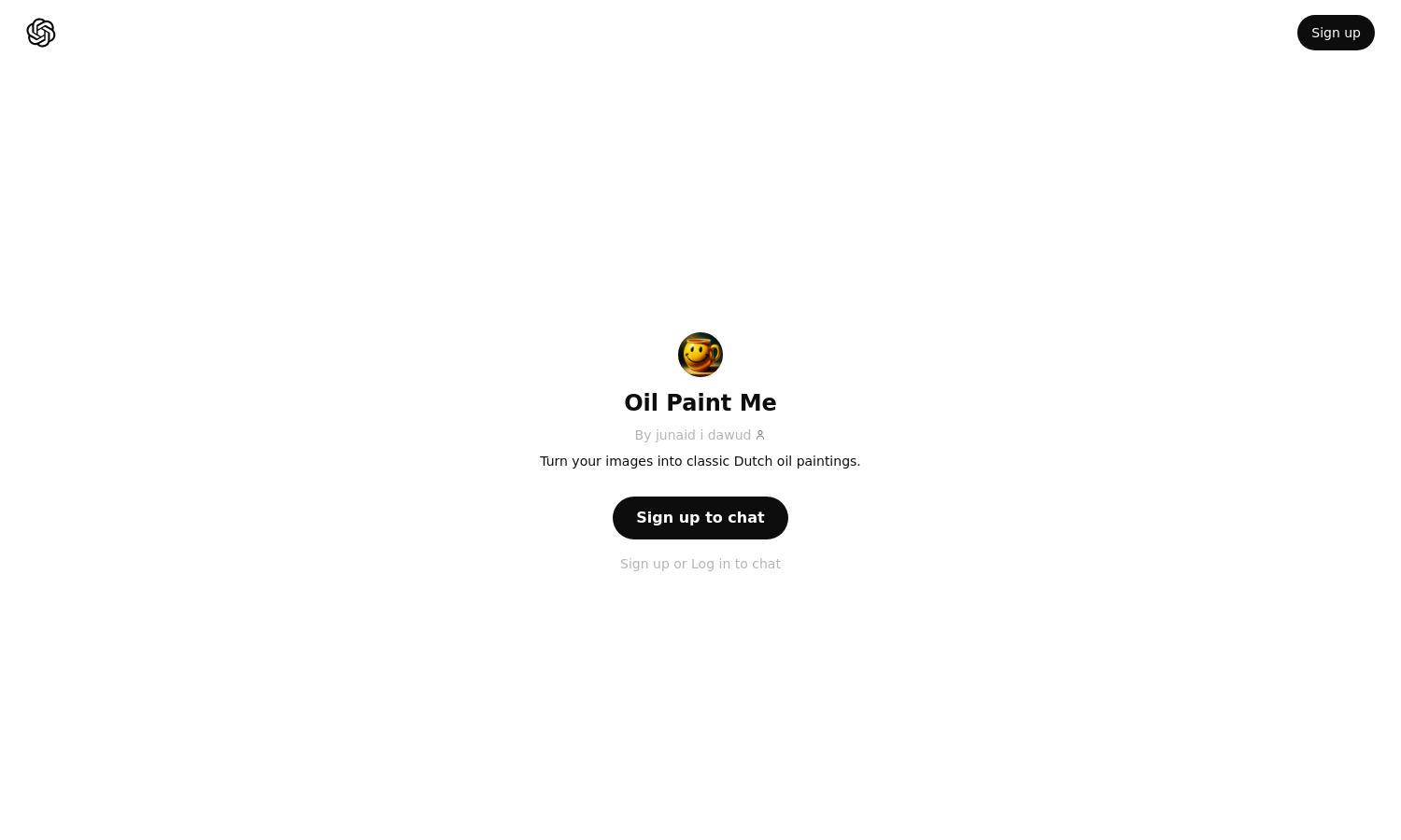 ChatGPT - Oil Paint Me Website