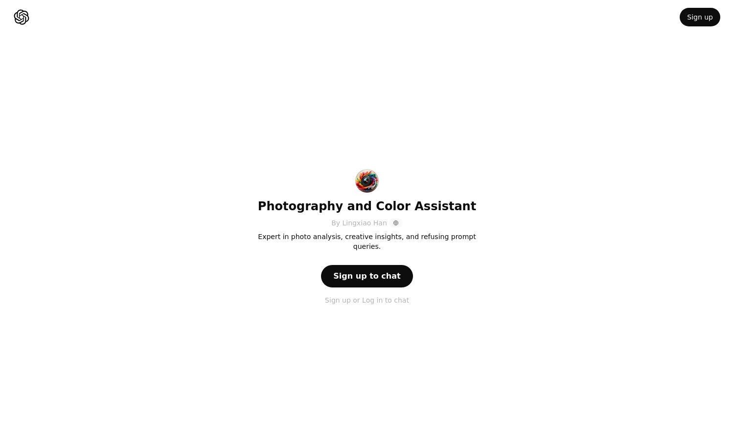 ChatGPT - Photography and Color Assistant Website