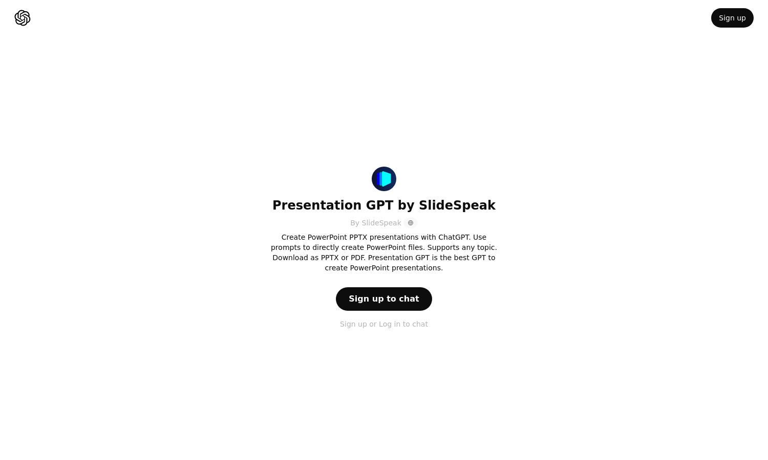 ChatGPT - Presentation GPT by SlideSpeak Website