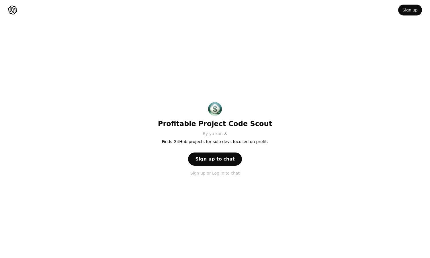 ChatGPT - Profitable Project Code Scout Website