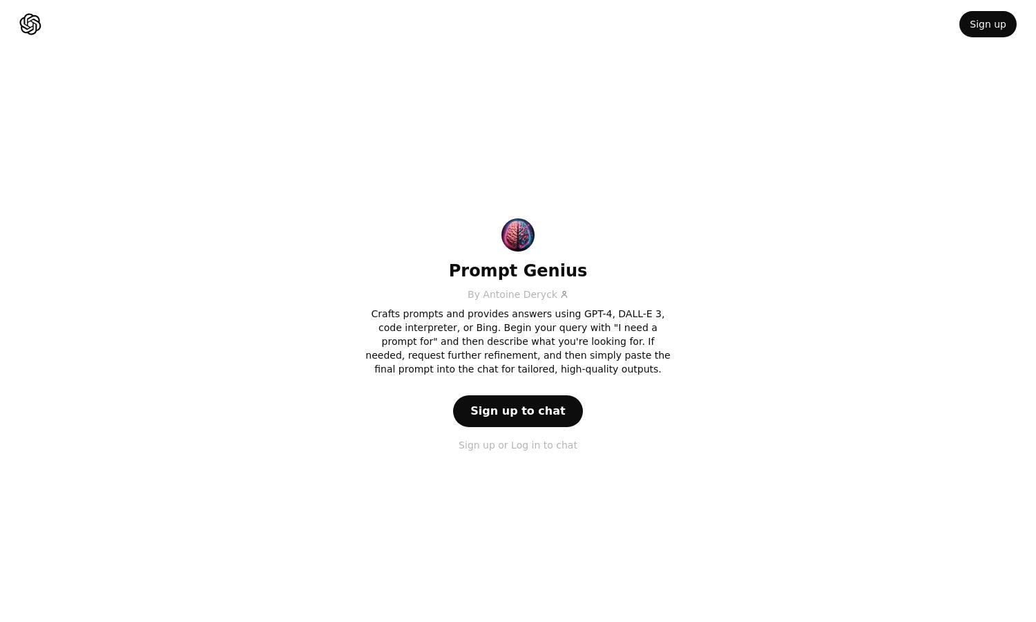 ChatGPT - Prompt Genius Website