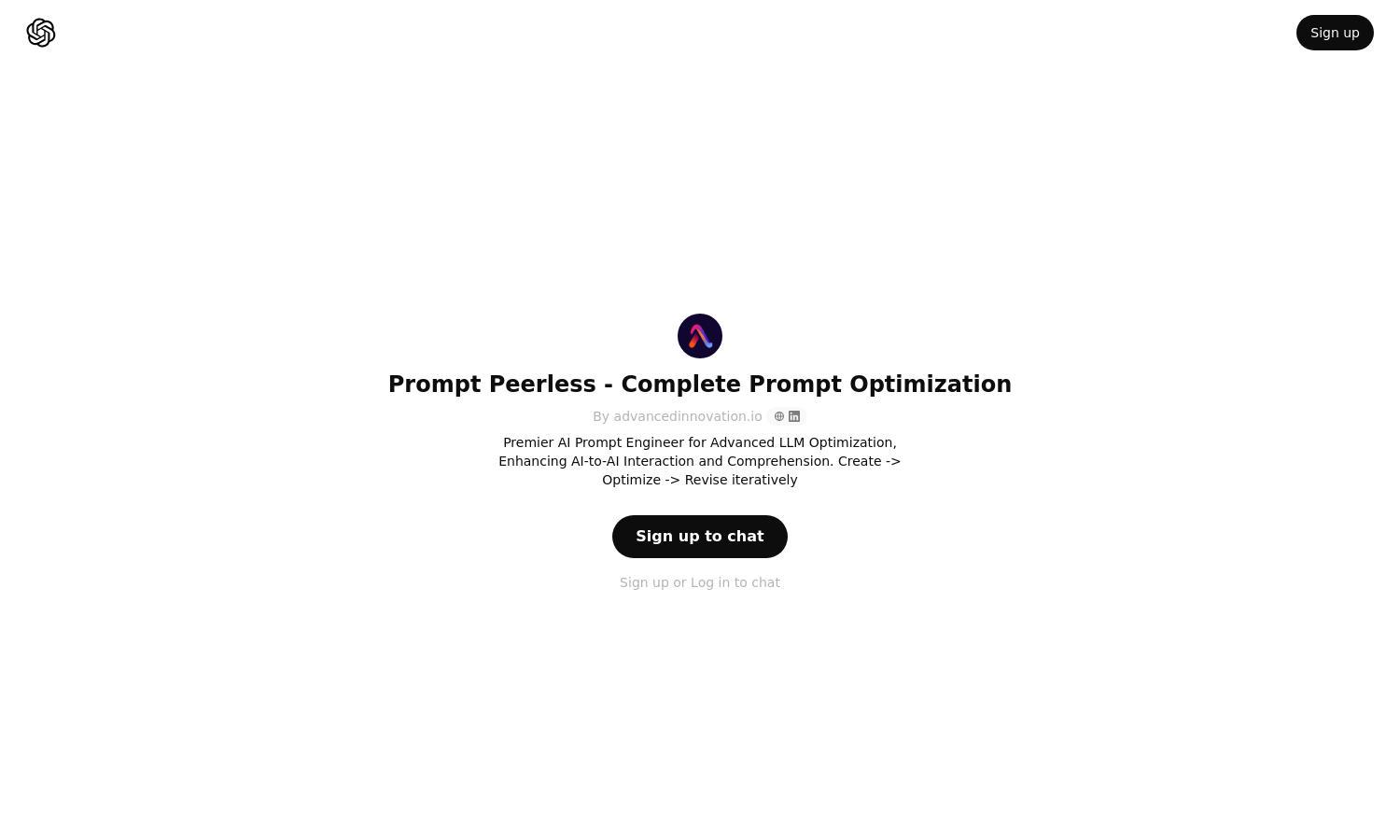 ChatGPT - Prompt Peerless - Complete Prompt Optimization Website