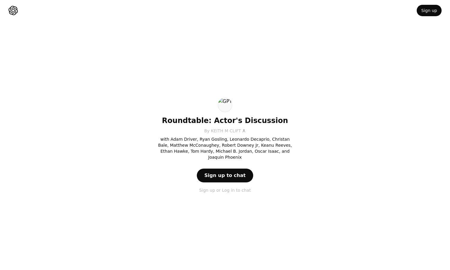 ChatGPT - Roundtable: Actor's Discussion Website