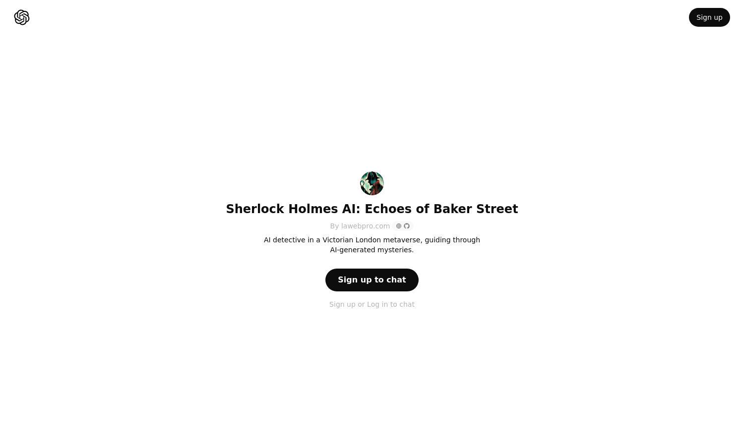 ChatGPT - Sherlock Holmes AI: Echoes of Baker Street Website