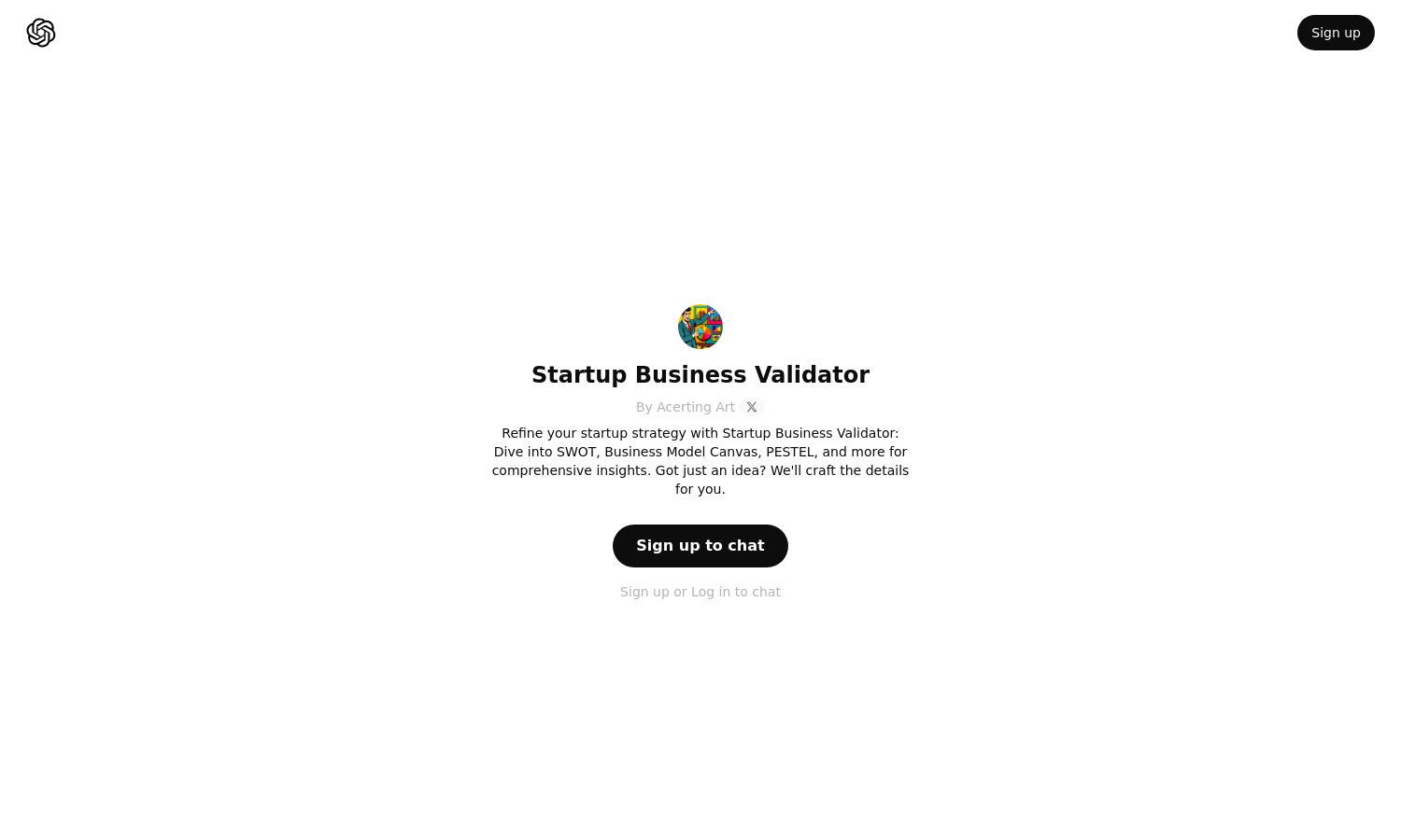 ChatGPT - Startup Business Validator Website