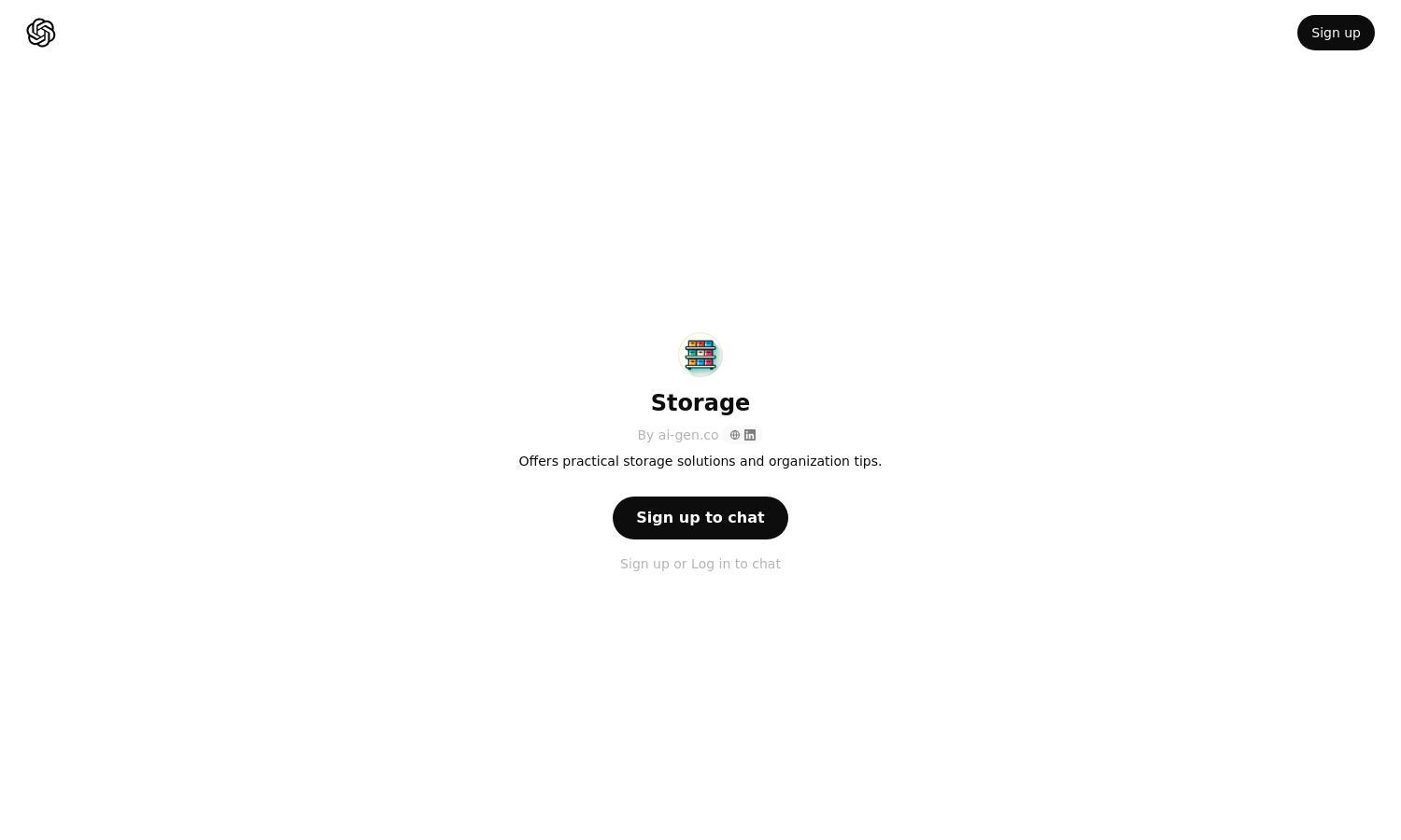 ChatGPT - Storage Website