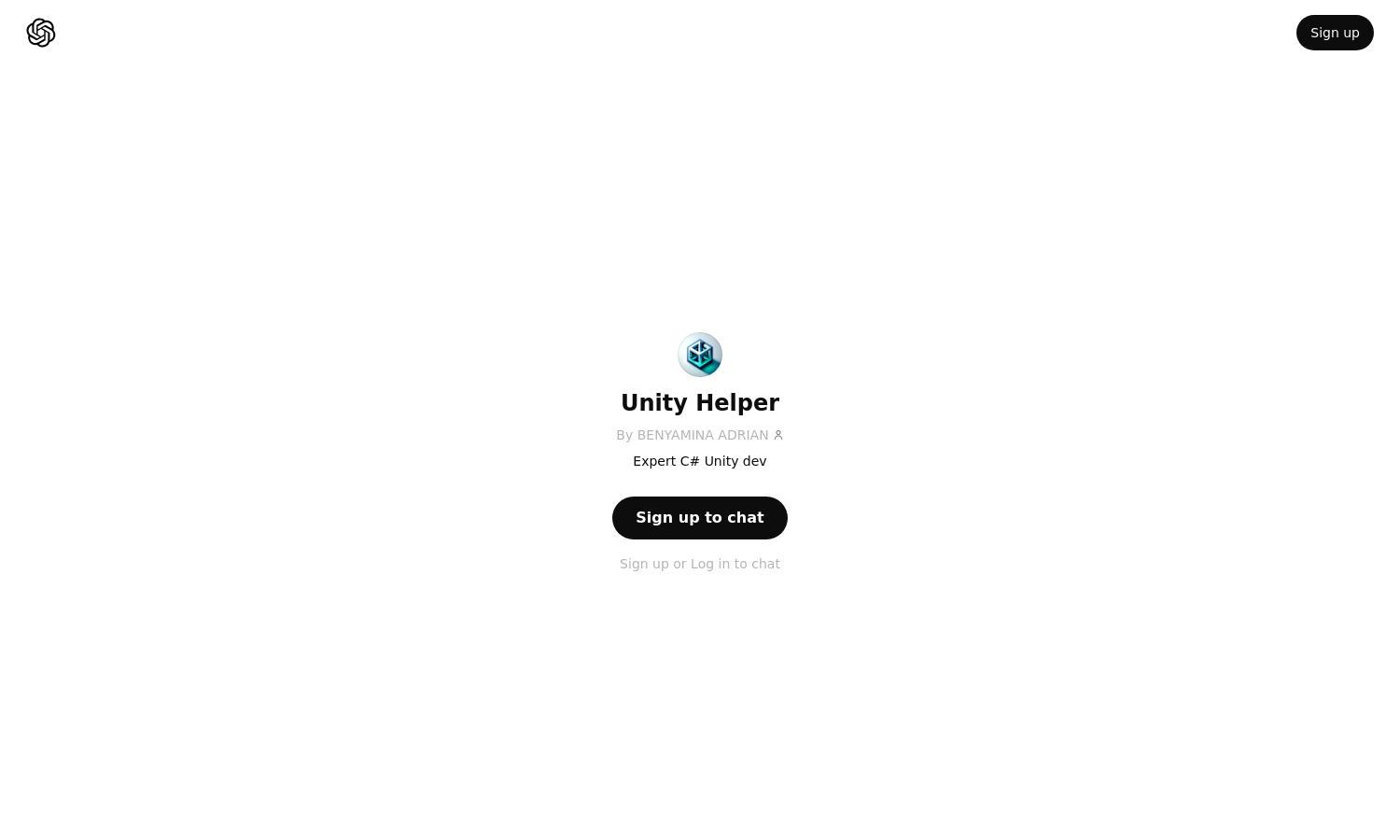 ChatGPT - Unity Helper Website