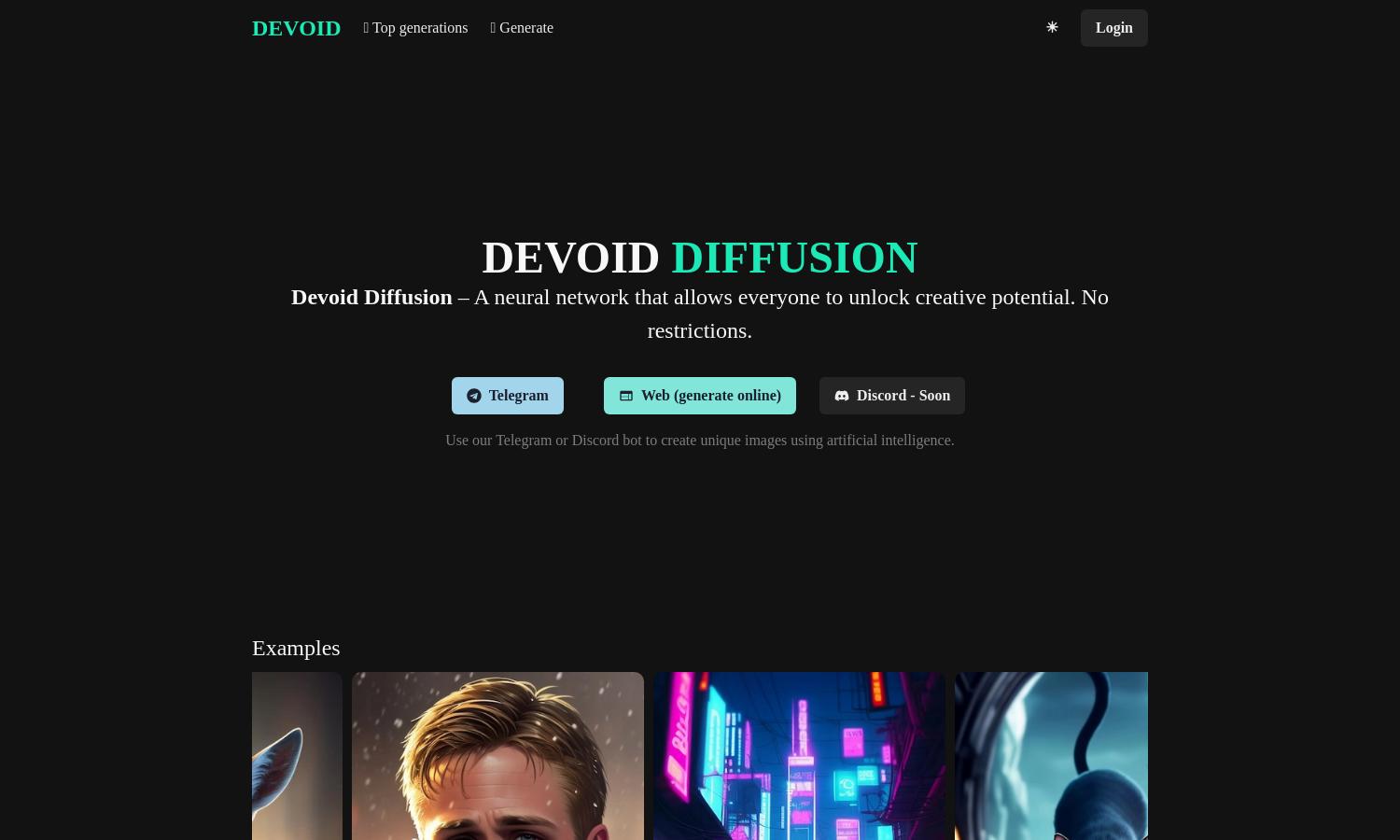 Devoid AI Website