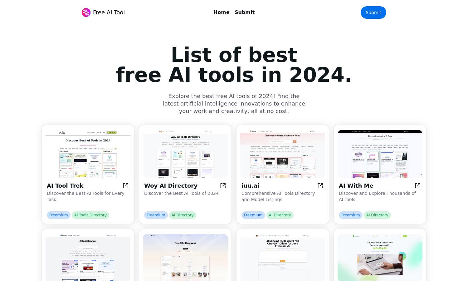 Free AI Tool Website