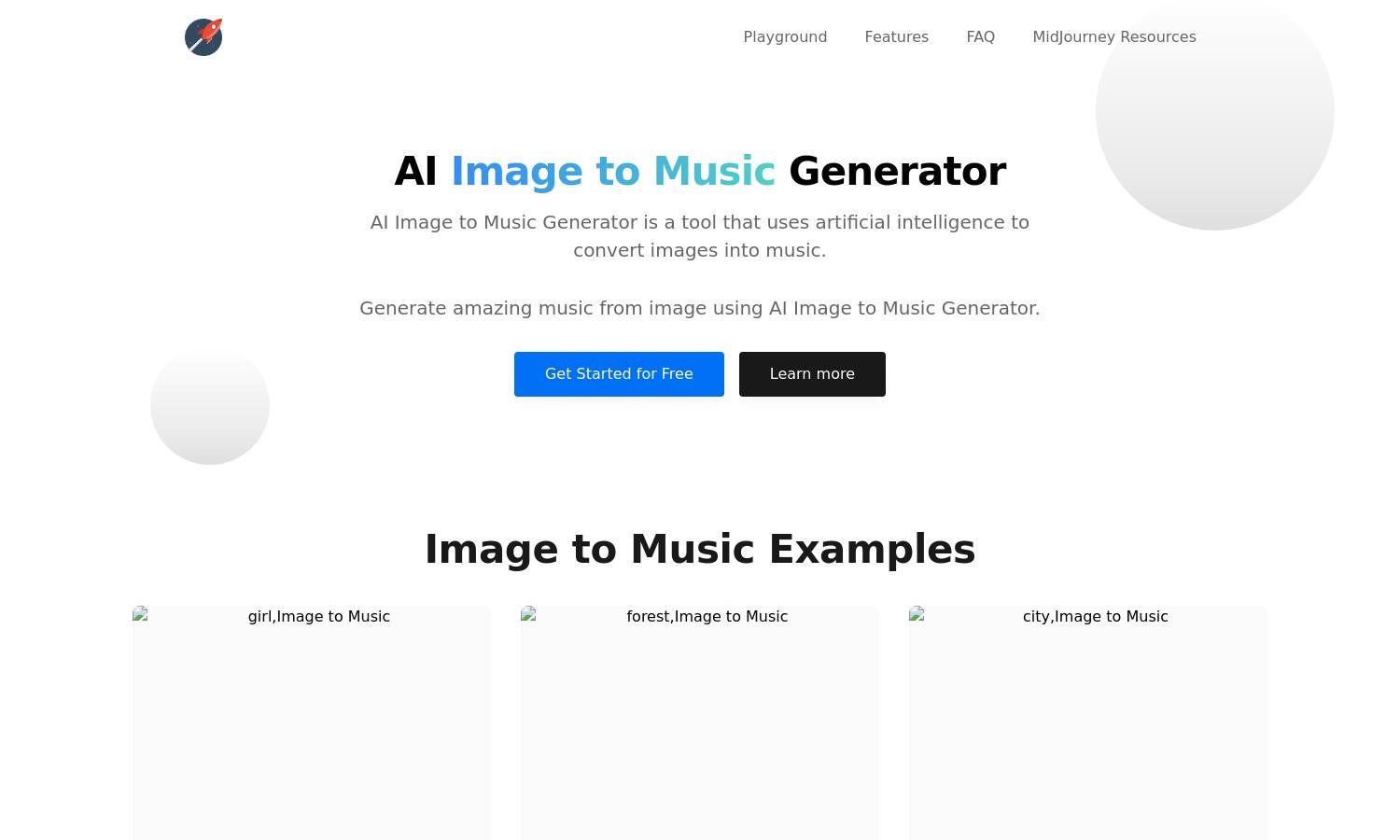 Image to Music Website