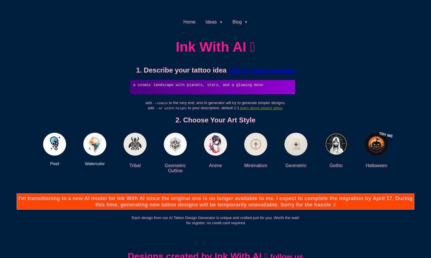 Ink With AI Website