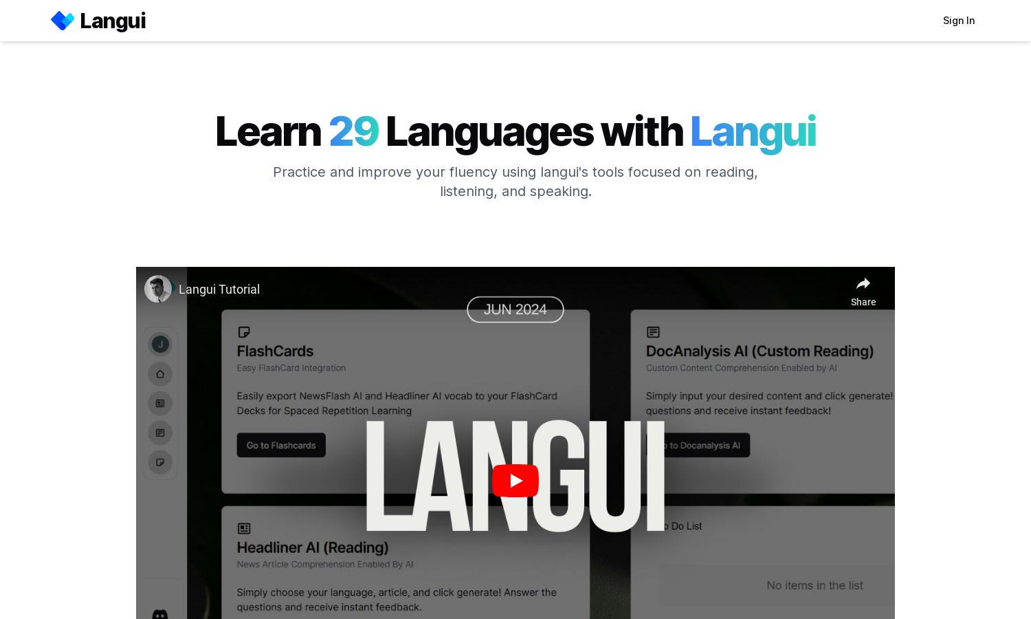 Langui Website