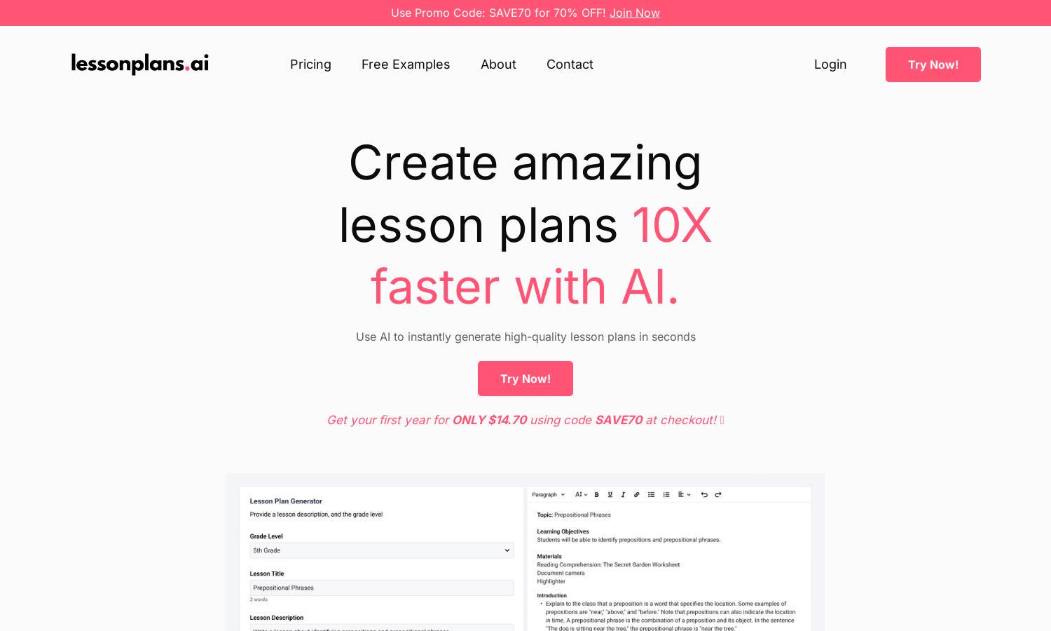 Lesson Plans AI Website