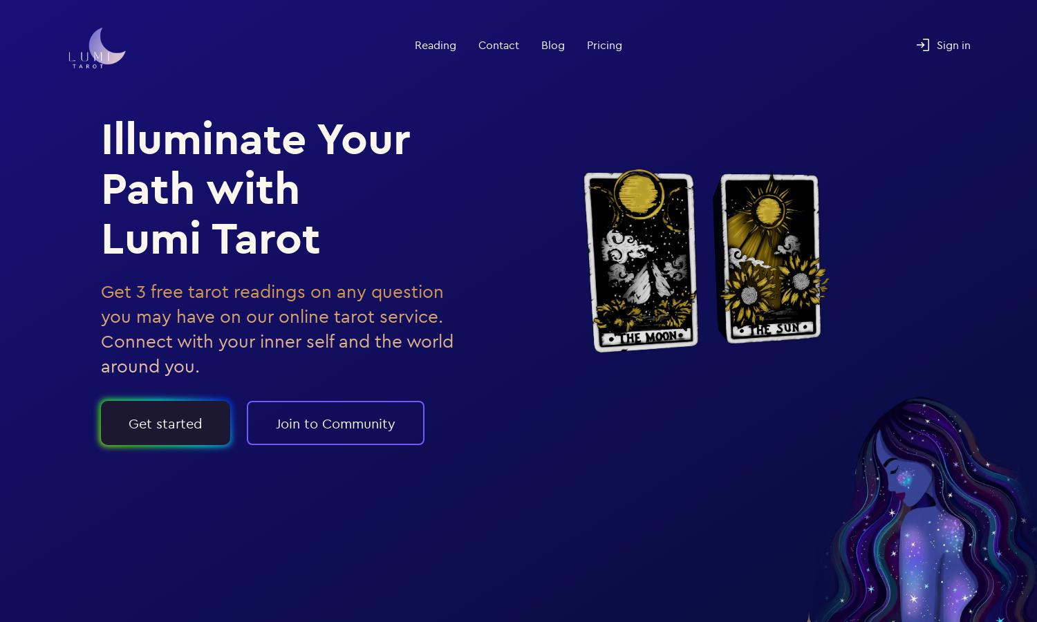 Lumi Tarot Website