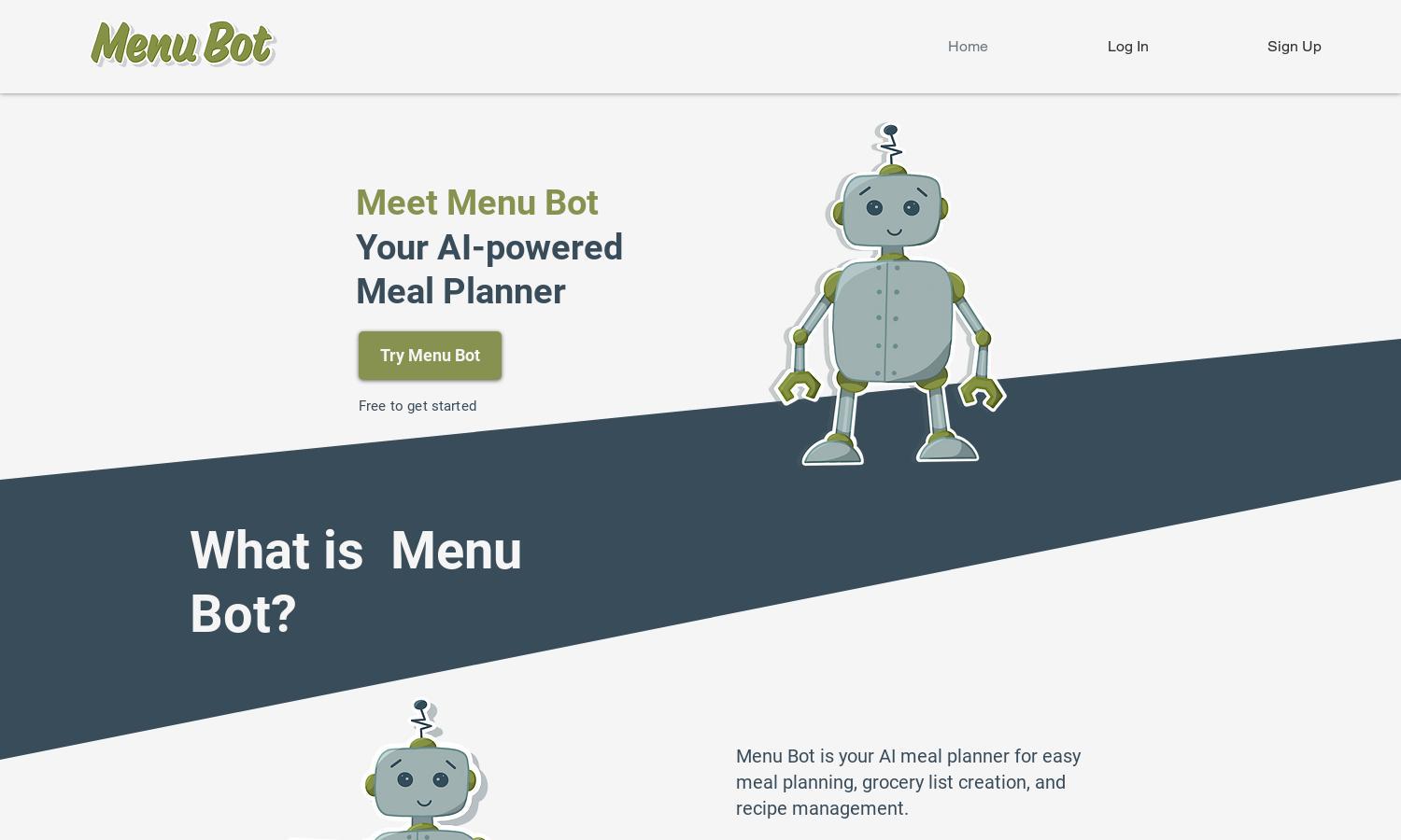 Menu Bot Website