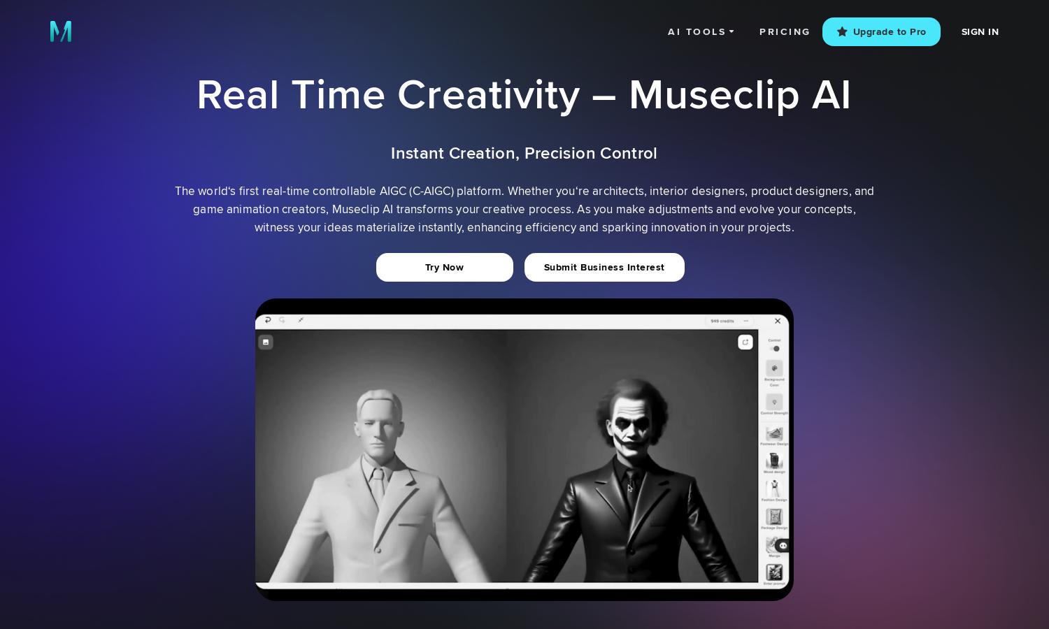 museclip.ai Website