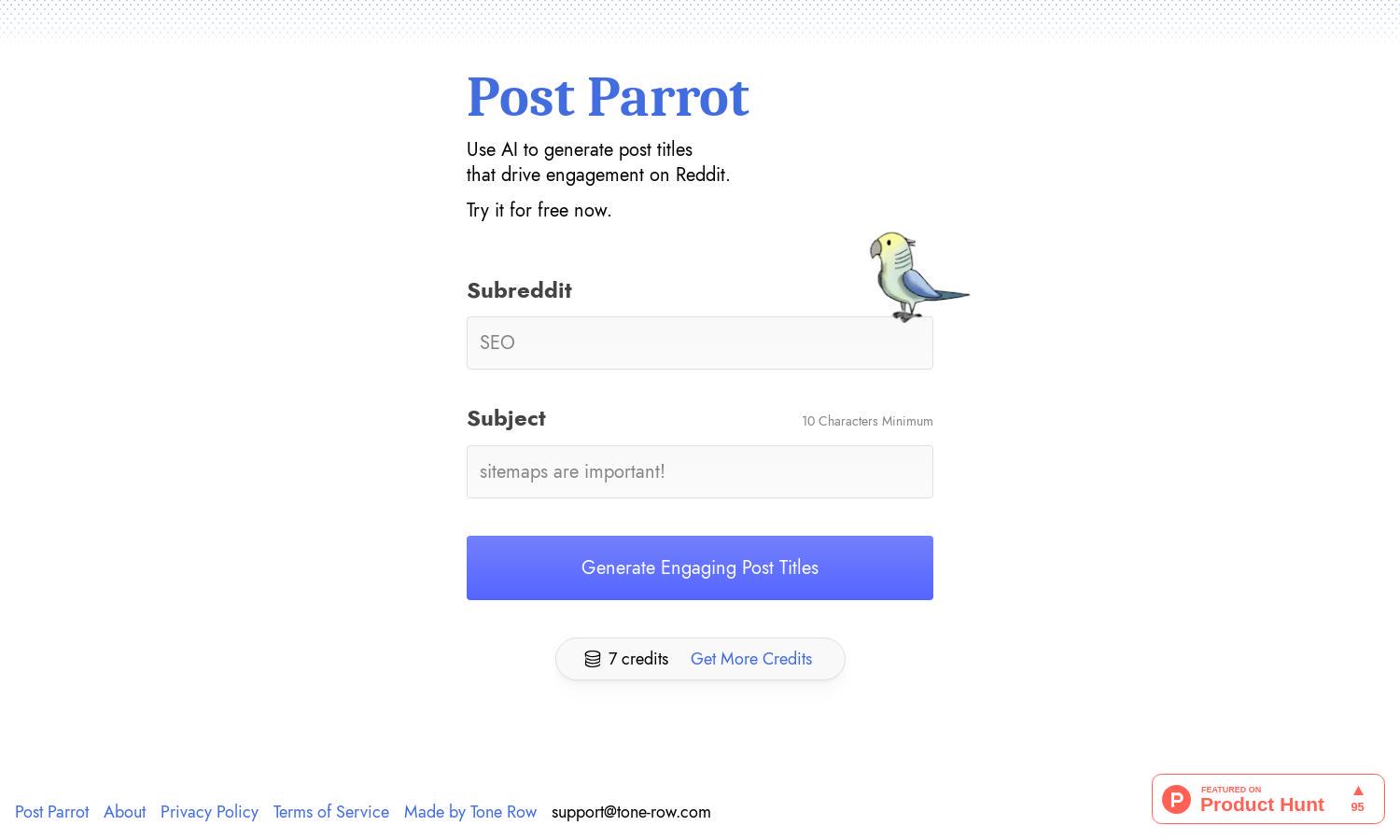 Post Parrot Website