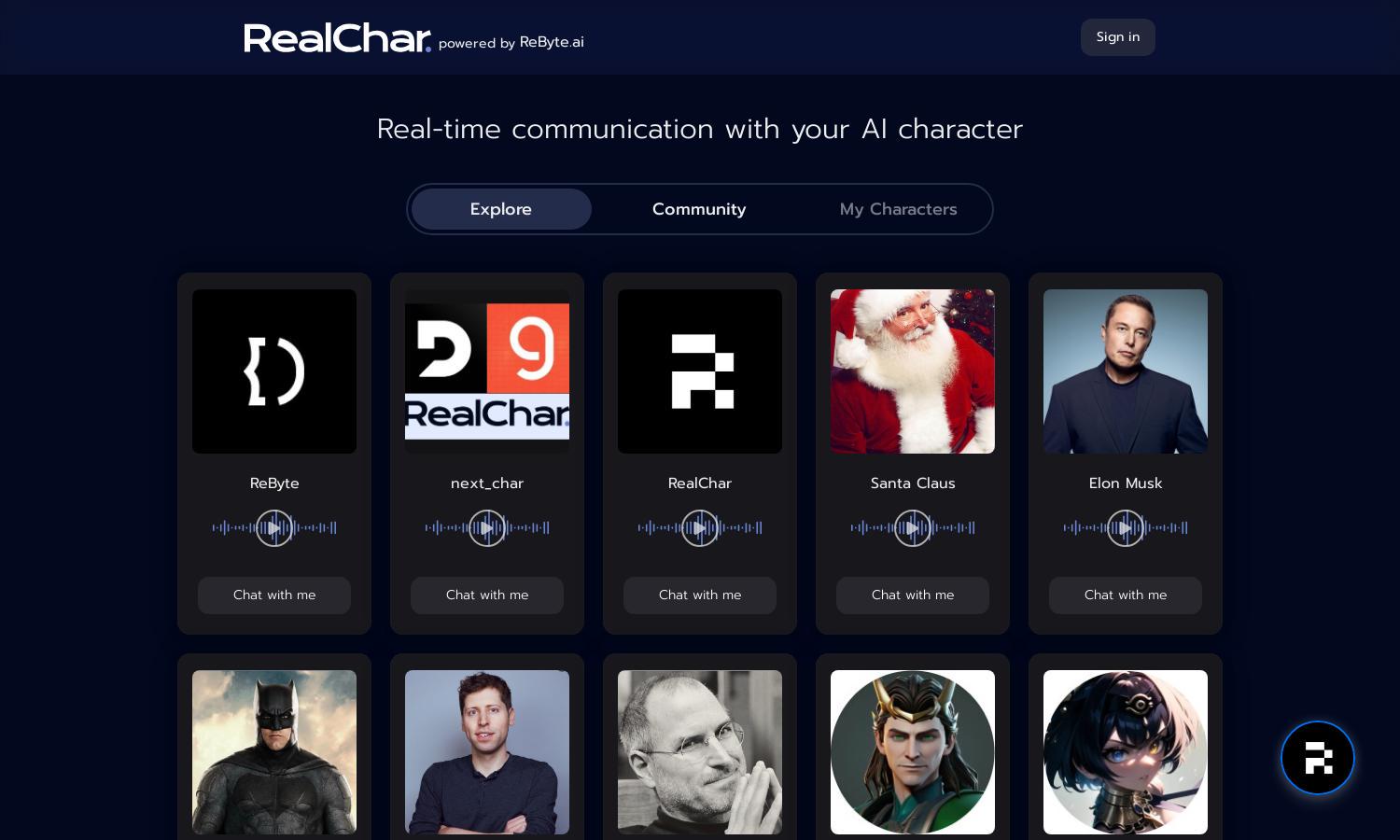 RealChar Website