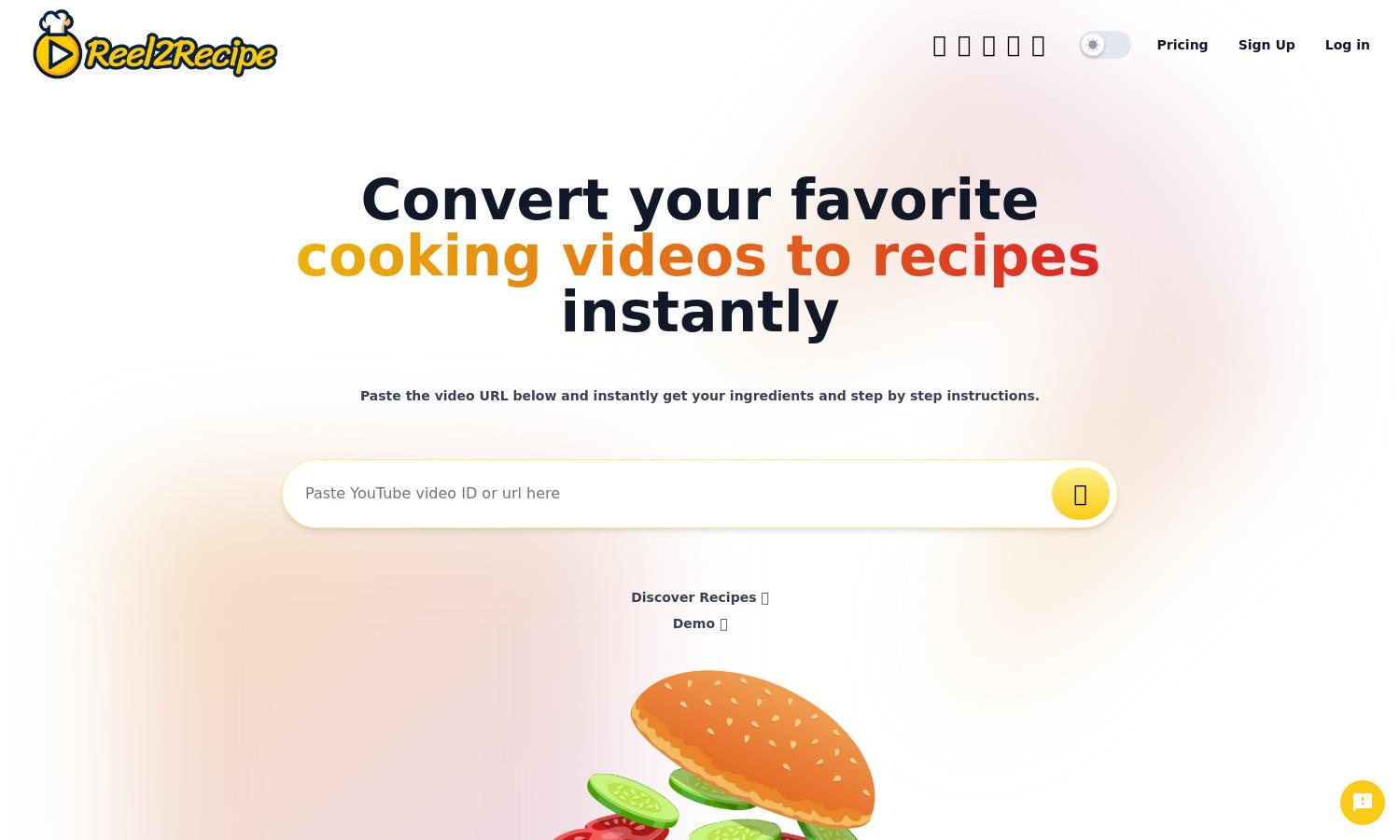 Reel2Recipe Website