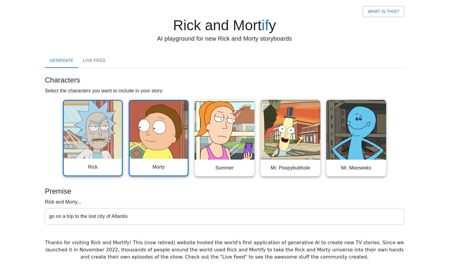 Rick and Mortify Website