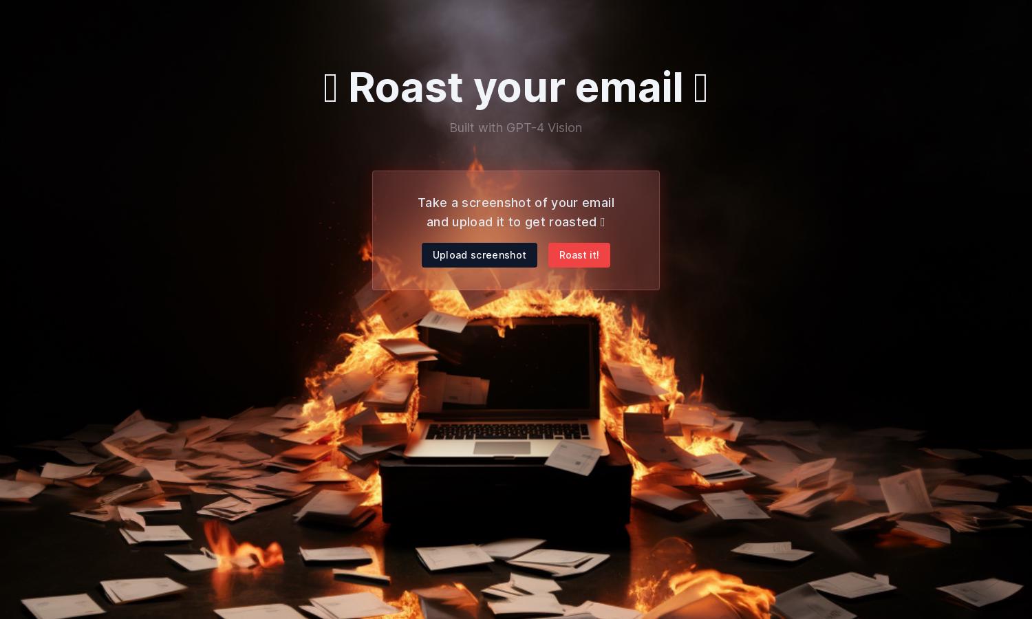 Roast your email Website