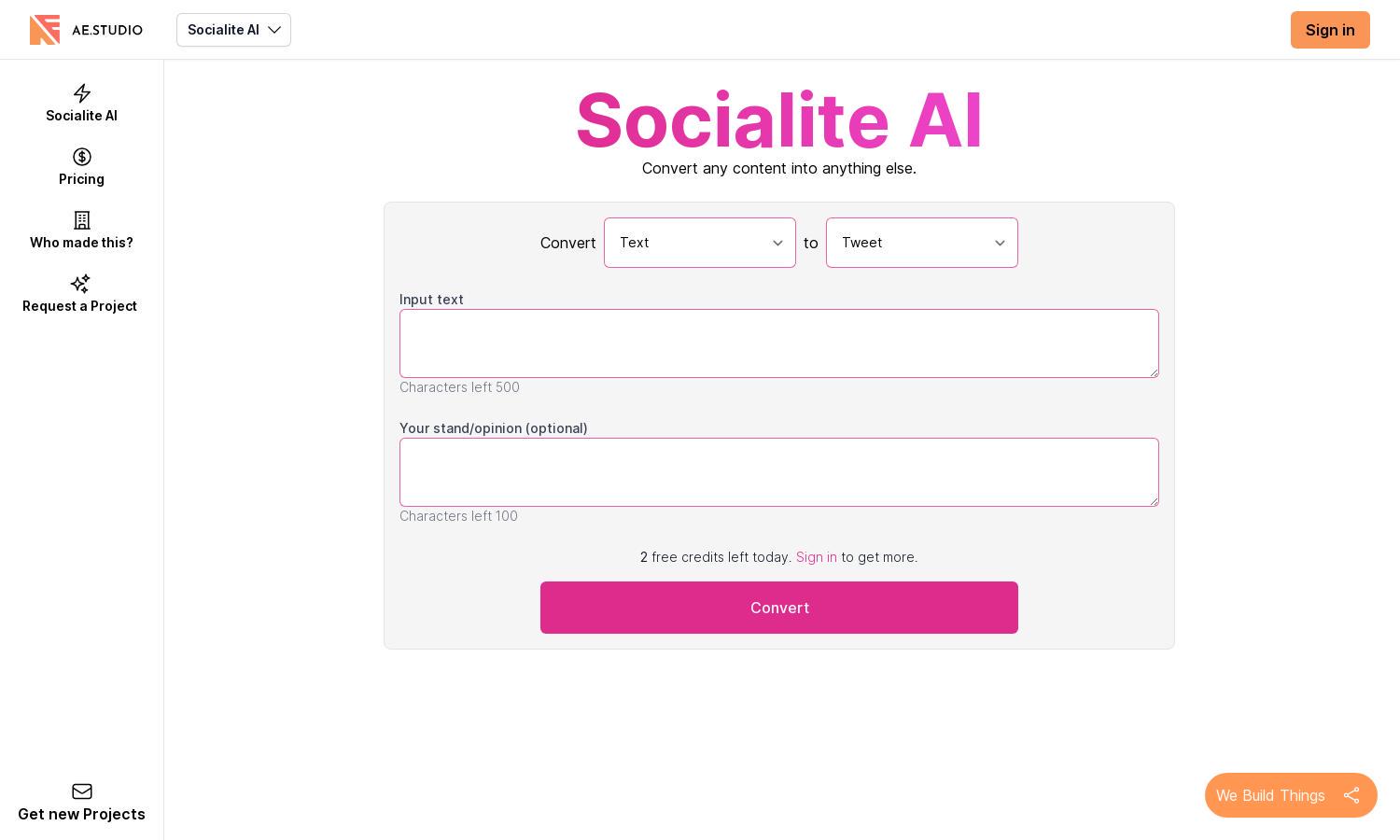 Socialite AI Website