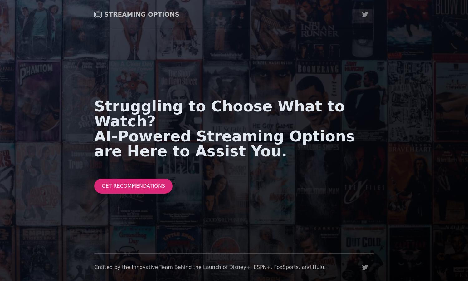 Streaming Options Website